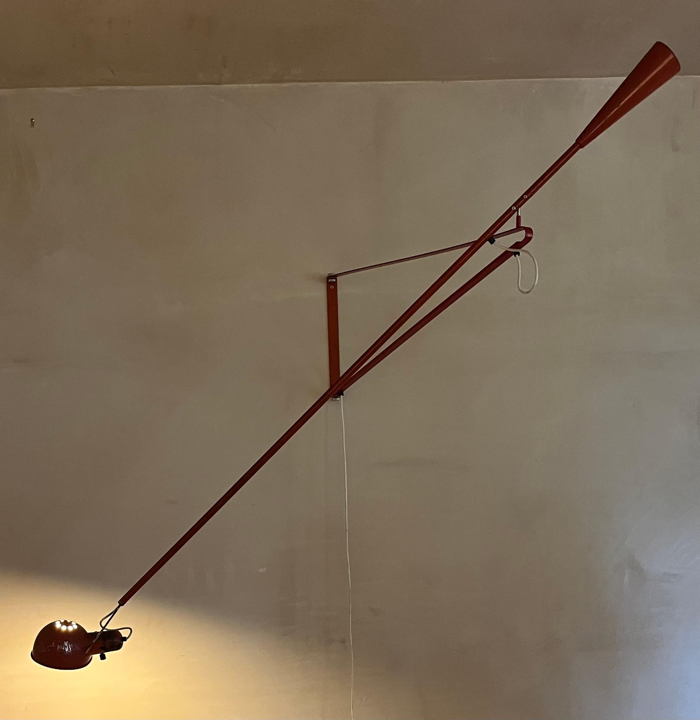 Mid-Century Modern Original swing arm wall light by Paolo Rizzatto Model 265 produced by Arteluce.