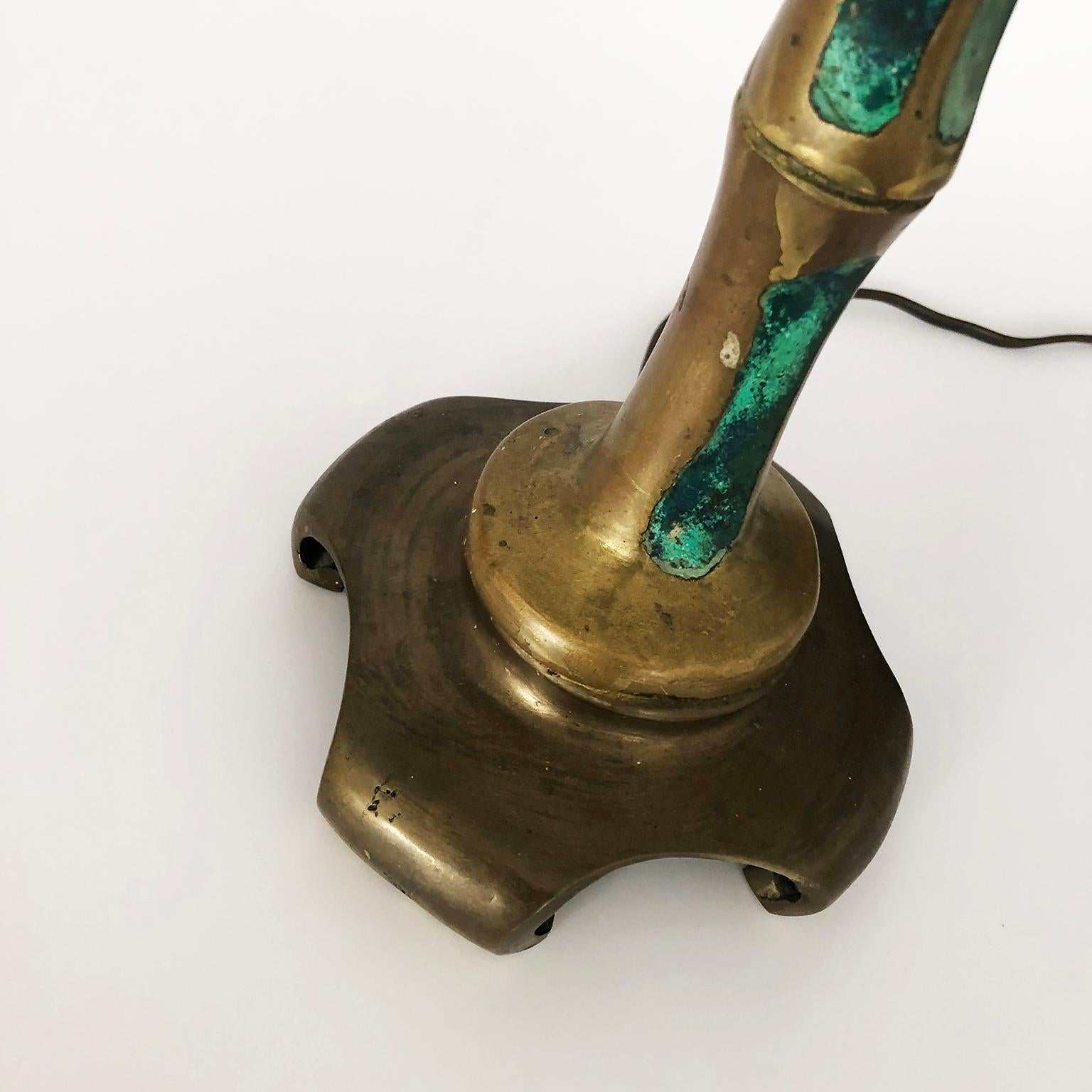 We offer this rare and original fantastic big size table lamp designed by Pepe Mendoza made in solid bronze and ceramic inlay technique, circa 1950.

Designer, Pepe Mendoza ran a foundry in Mexico that produced a limited number of furniture pieces