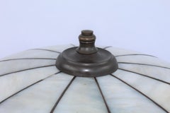 Original Table Lamp, Lead Glass Shade, Base with Acorn Pulls