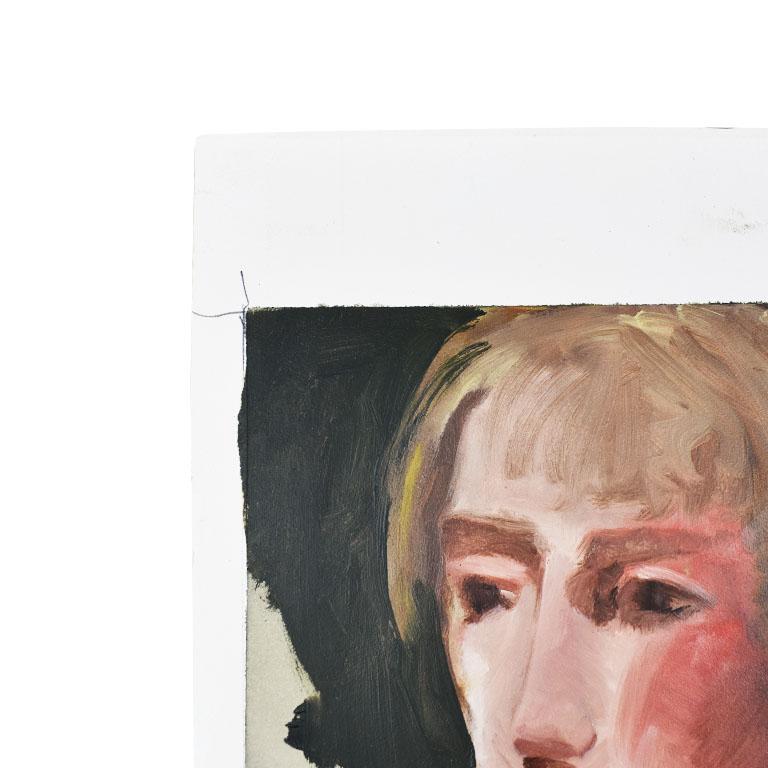 painting of blonde woman