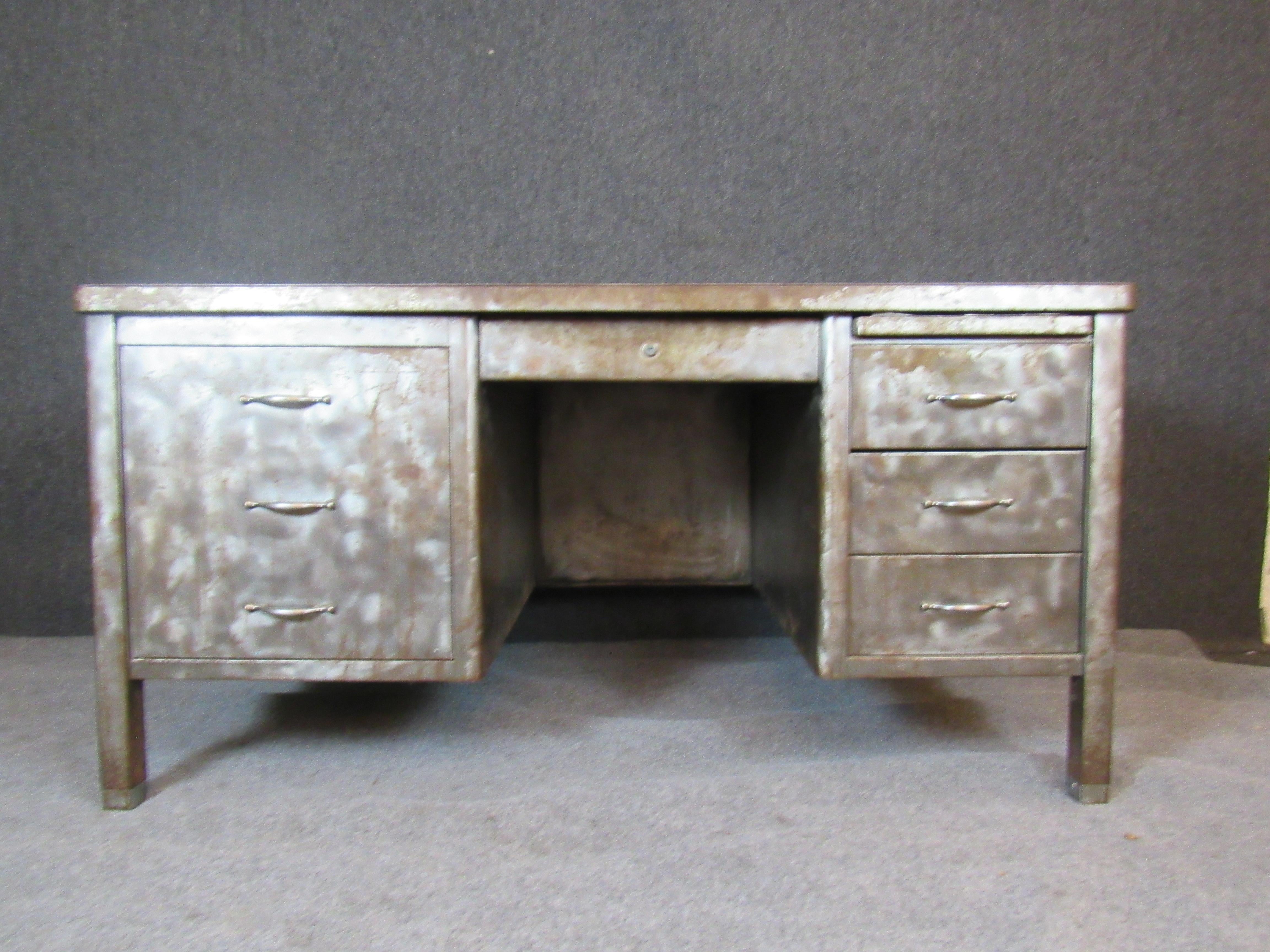 Industrial Original Tanker Desk by Metal Office Furniture Co (Steelcase)
