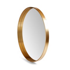Miroir rond effilé d'origine en bronze