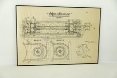 Original Technical Drawing of Compressor, 1925