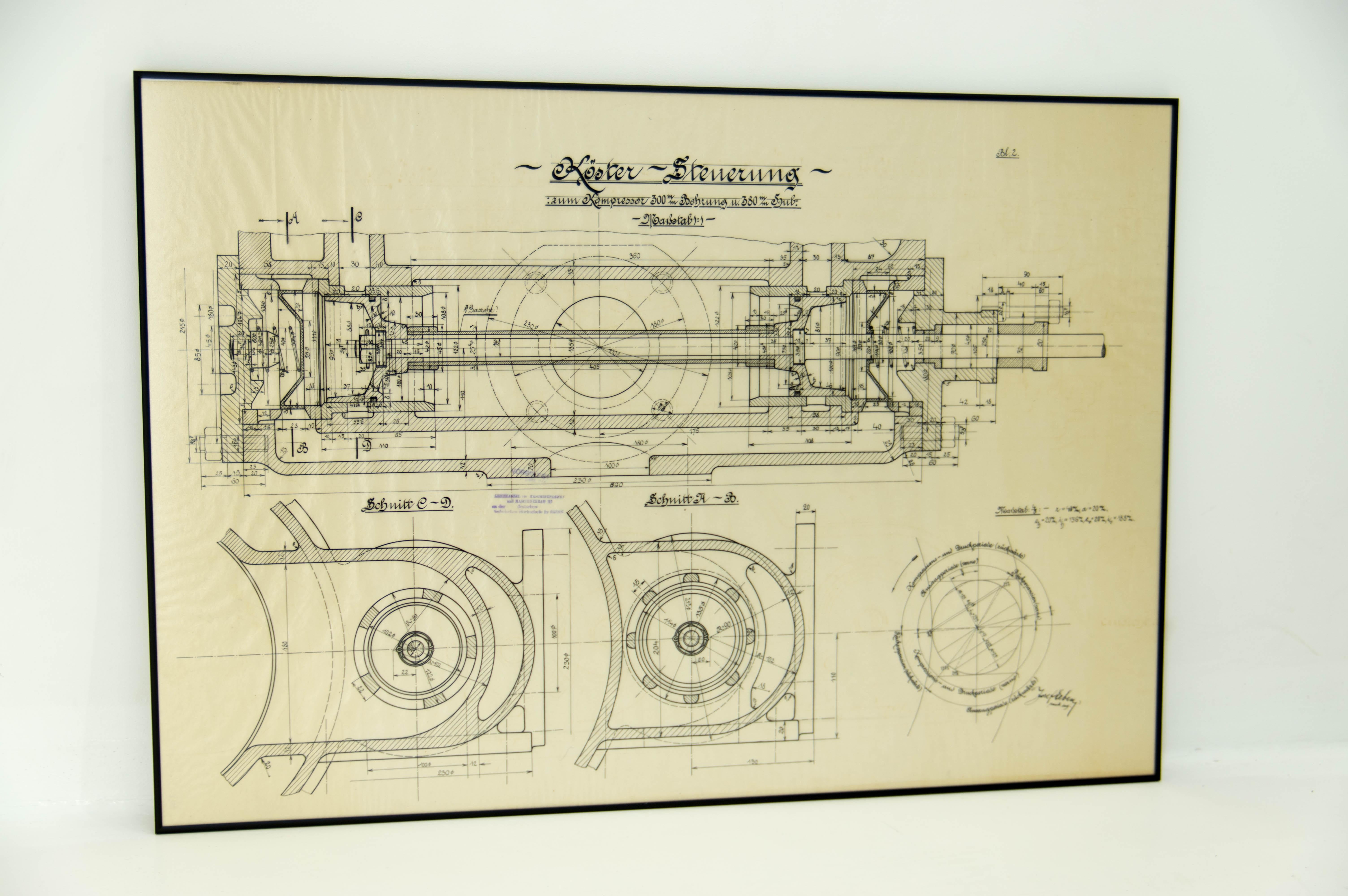 vintage technical drawings