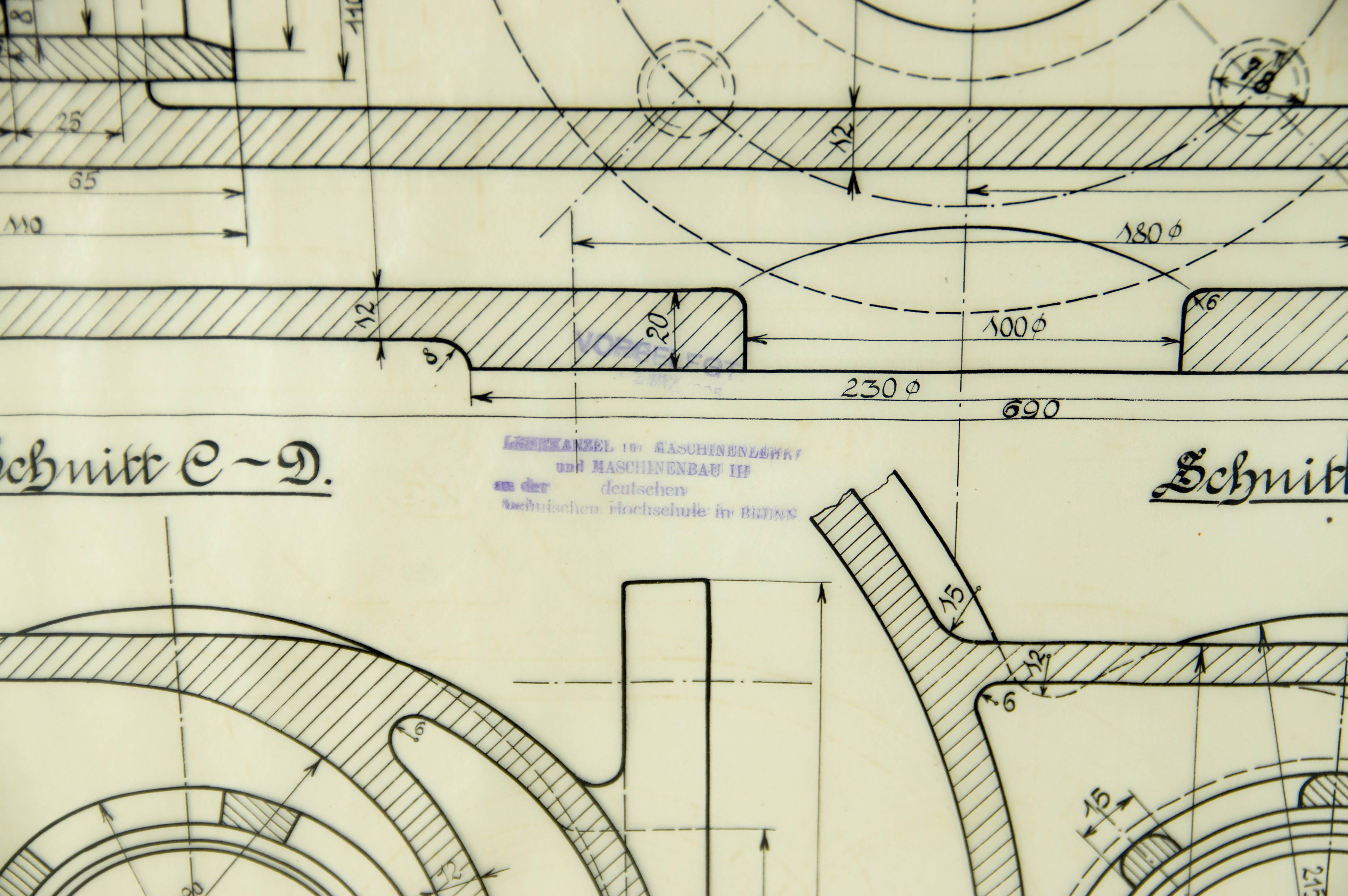 vintage technical drawings