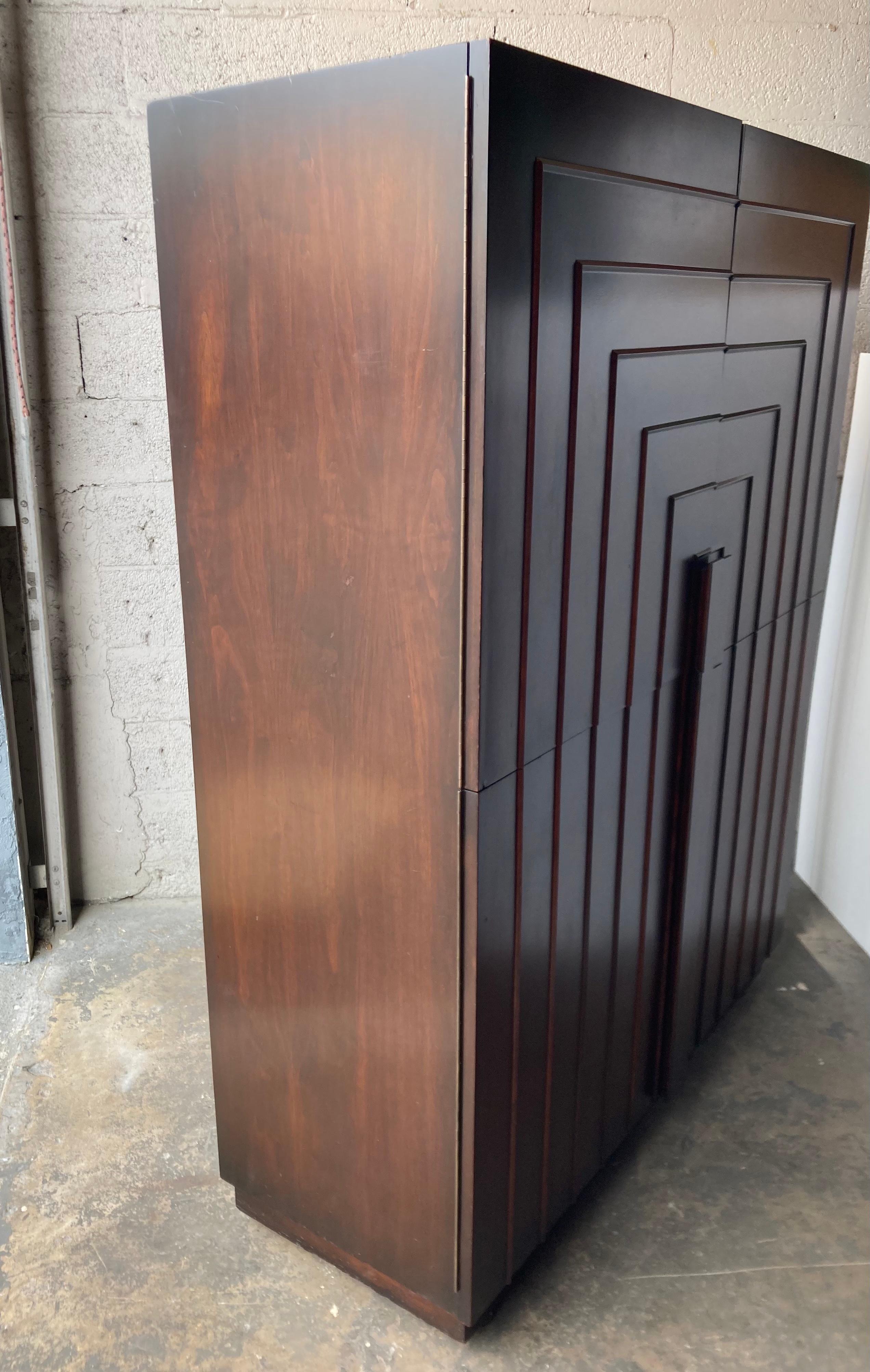 Brass Original T.H. Robsjohn Gibbings Rectilinear Cabinet Credenza for Widdicomb For Sale