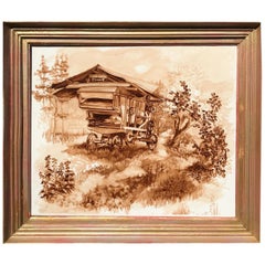 Original 'The Last Harvest' Contemporary Painting by Penelope J Waters