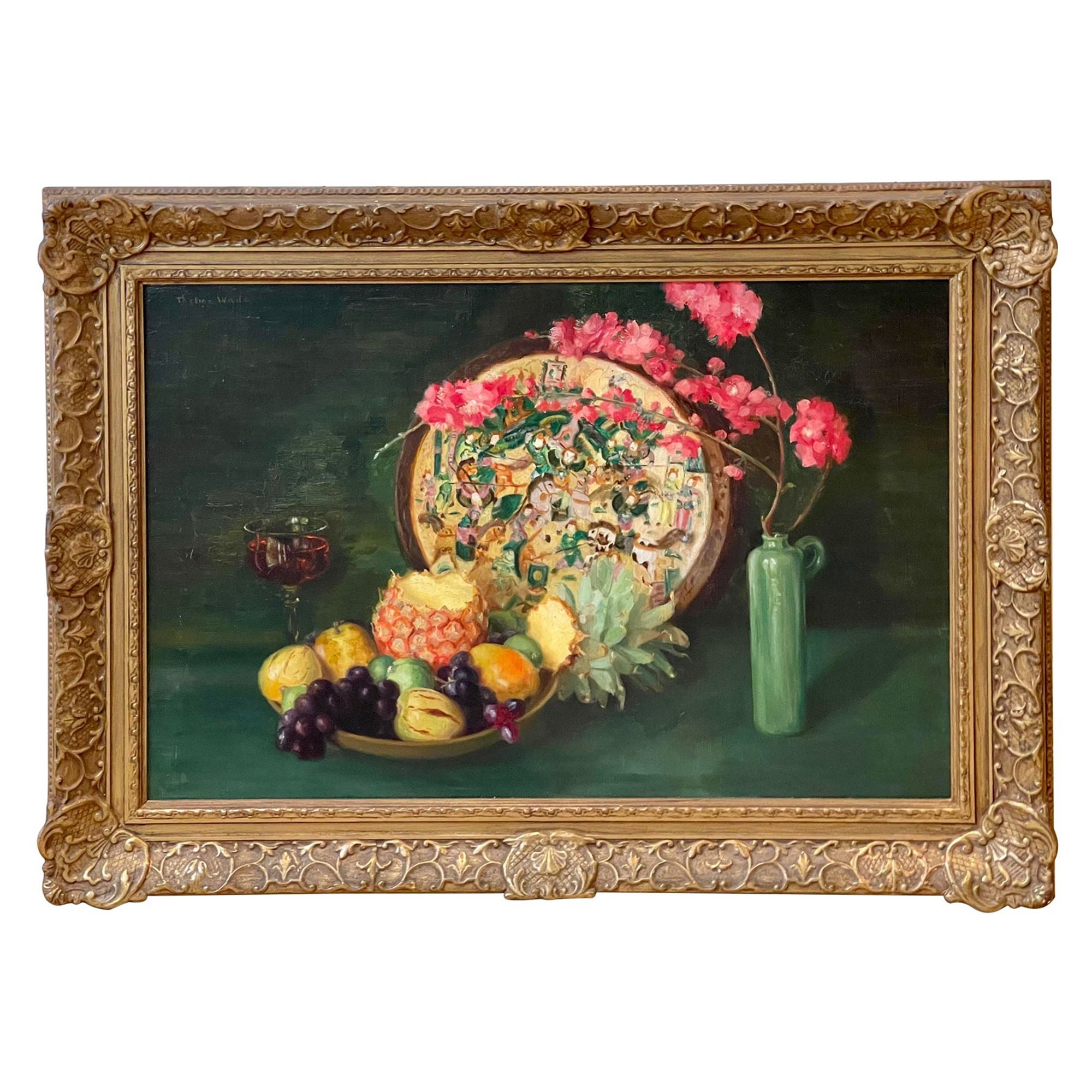 Original Thelma Wade Still Life Oil Painting, Mid 20th Century