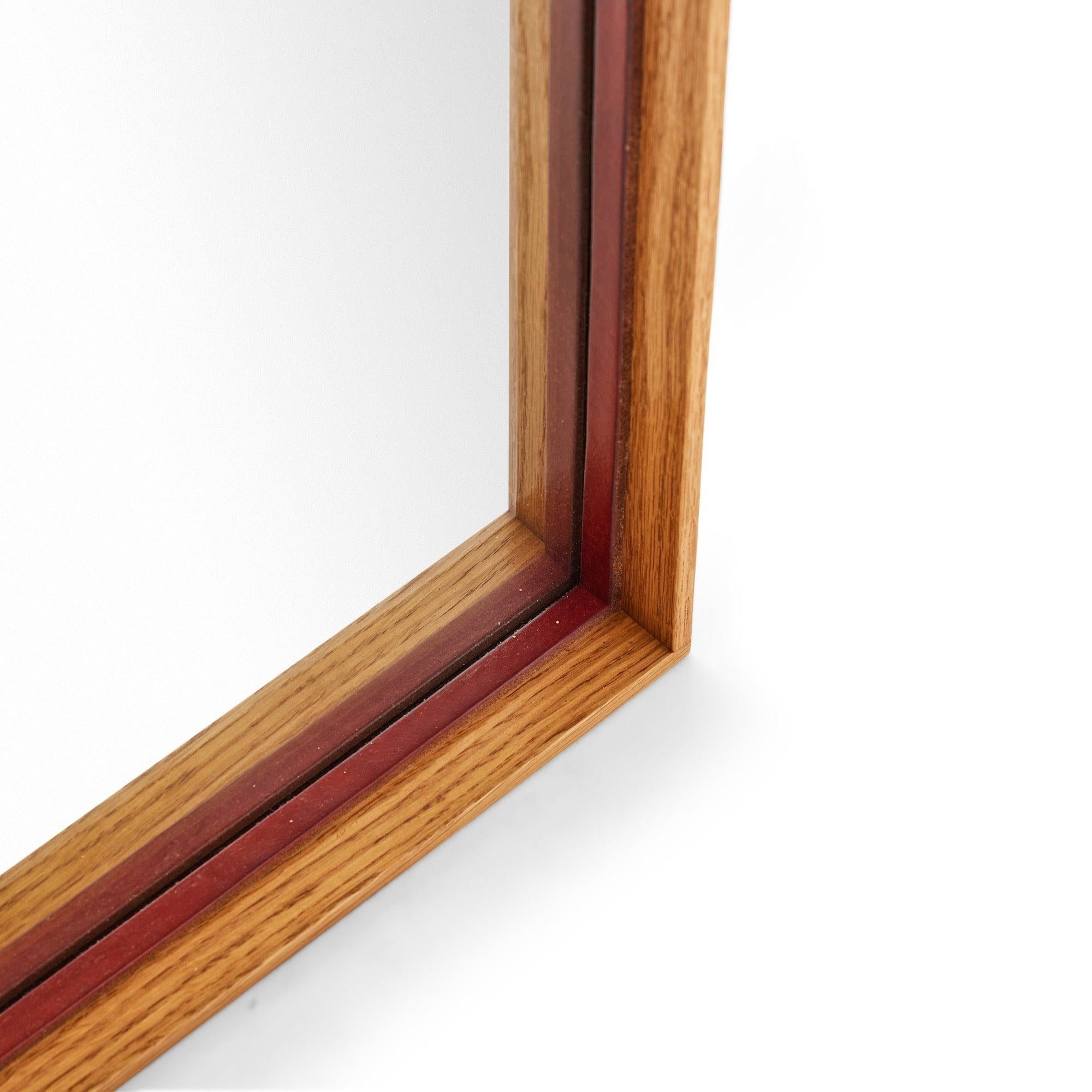 Américain Miroir original Thin Line en bois massif en vente
