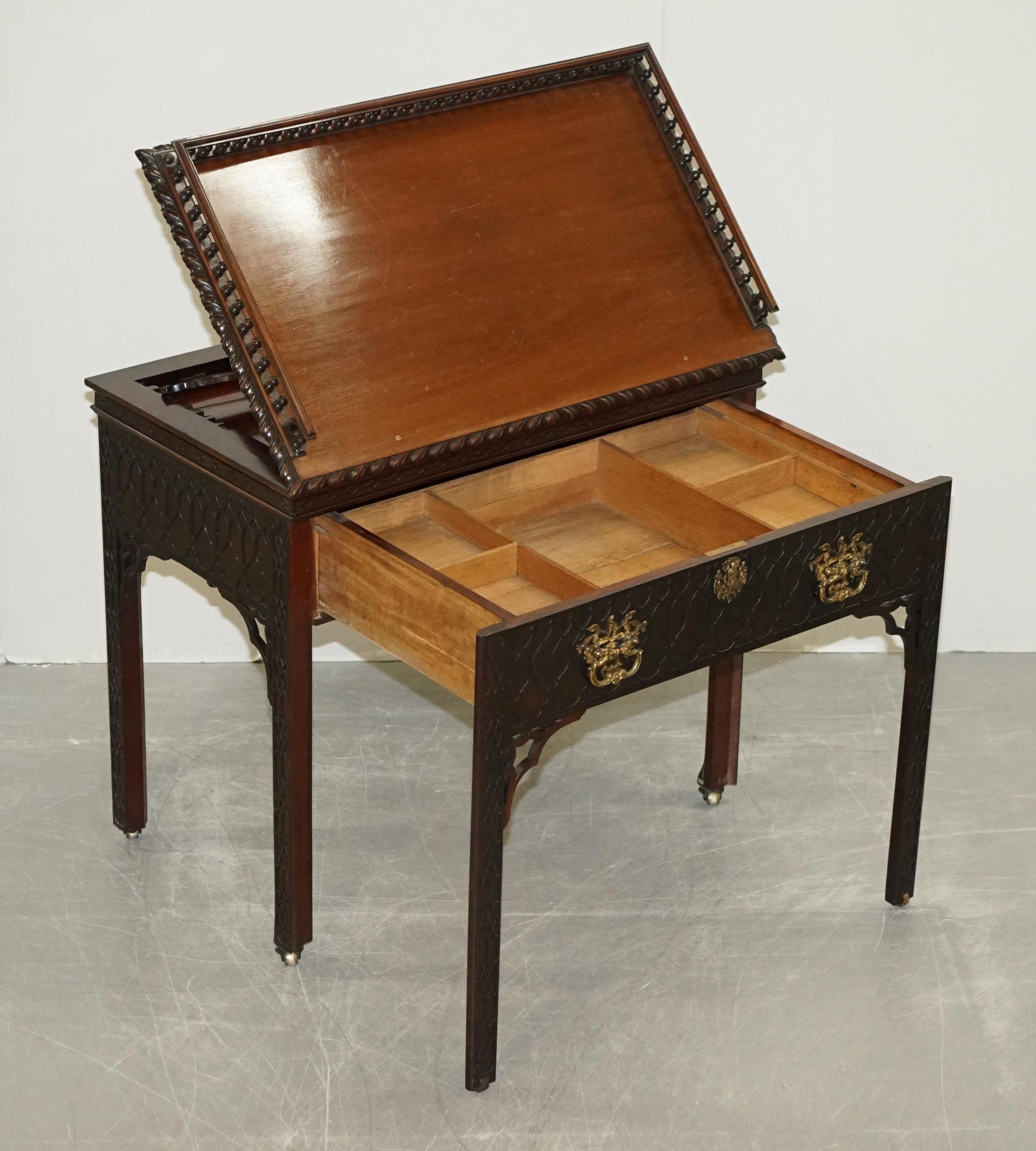 Table de bureau d'architecte en bois dur d'origine Thomas Chippendale George III en vente 8