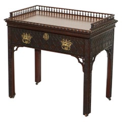 Table de bureau d'architecte en bois dur d'origine Thomas Chippendale George III