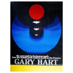 Retro Original Thomas W Benton Serigraph Gary Hart Campaign Poster Signed and Letter