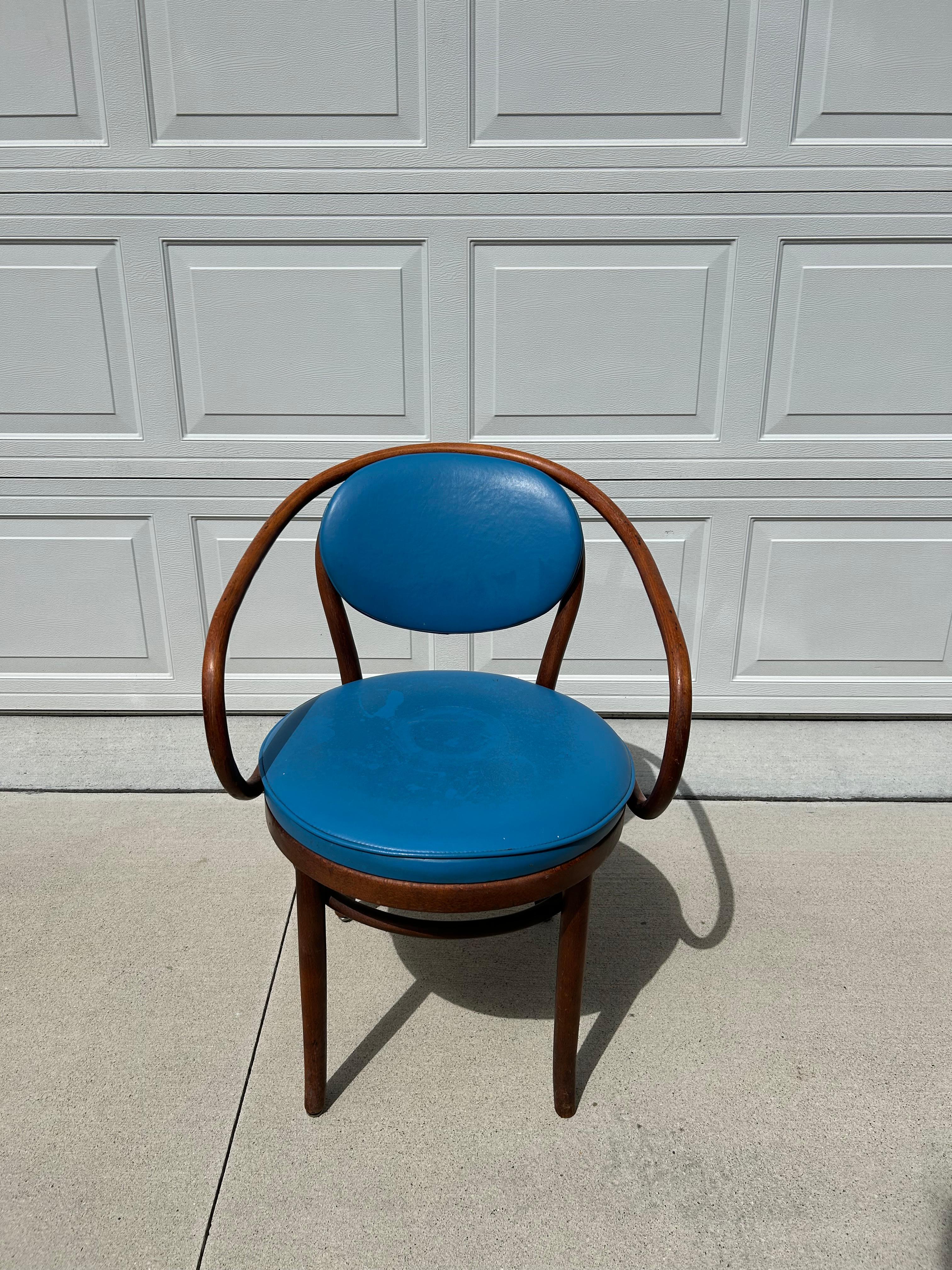 The Thonet chair does need reupholstery work and refinishing work but has good bones to be a great addition to a dining room or use as a side chair.

Please message us if you'd like shipping costs through us. 