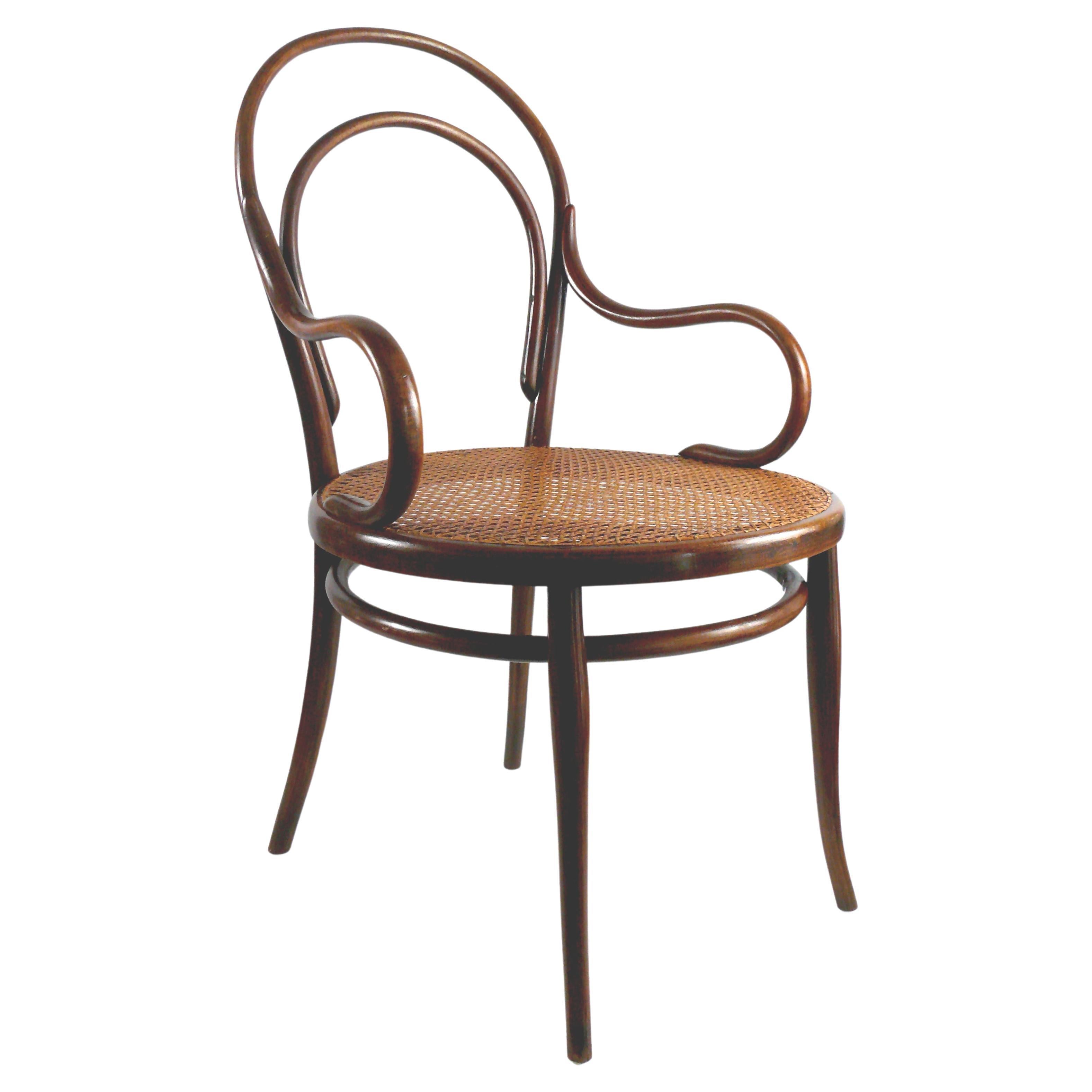 Antique Chair Bentwood Rocker Cane Victorian, 19th Century at