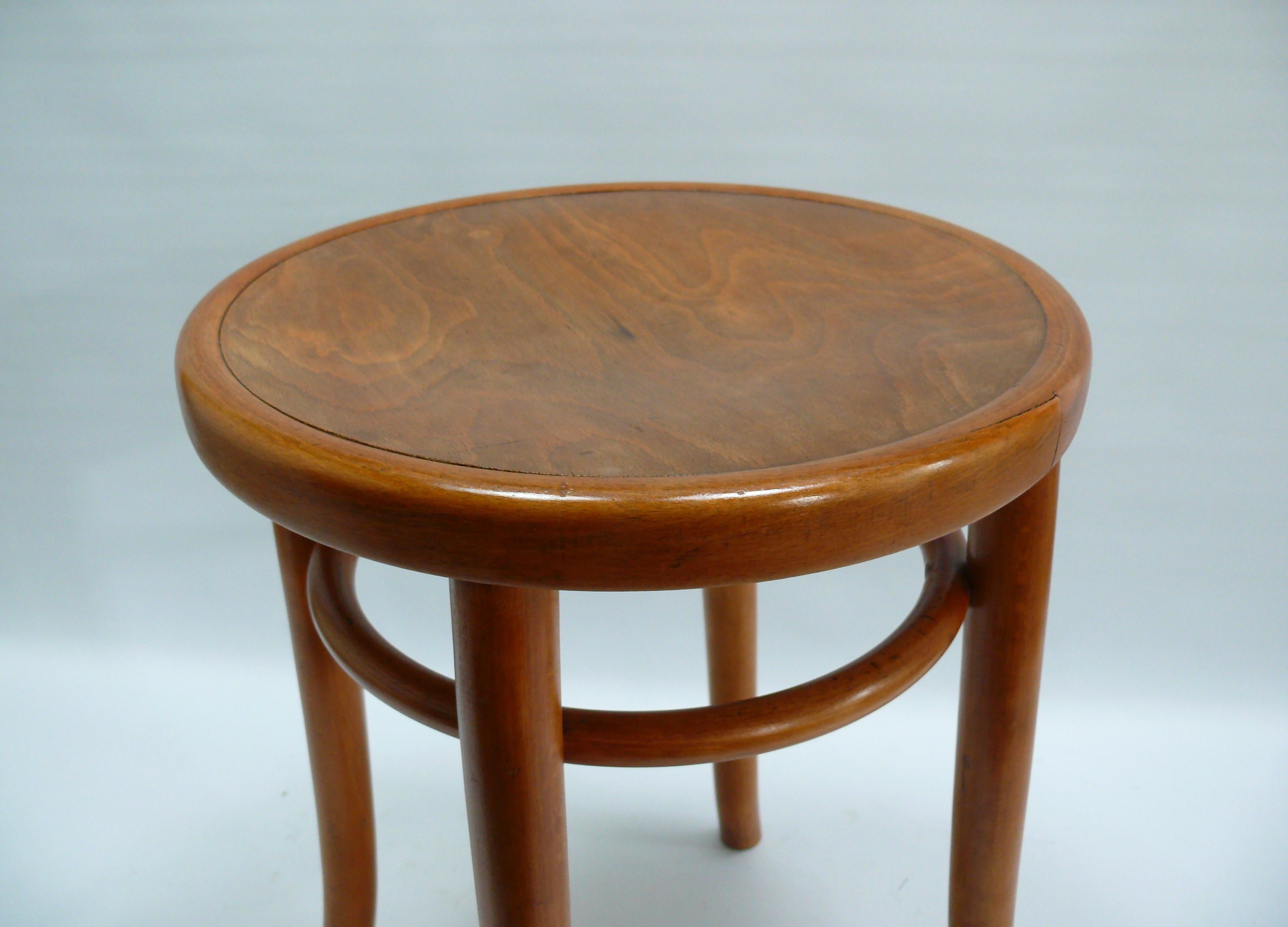 Art Nouveau Original THONET Bentwood Stool, Mid 20th Century For Sale