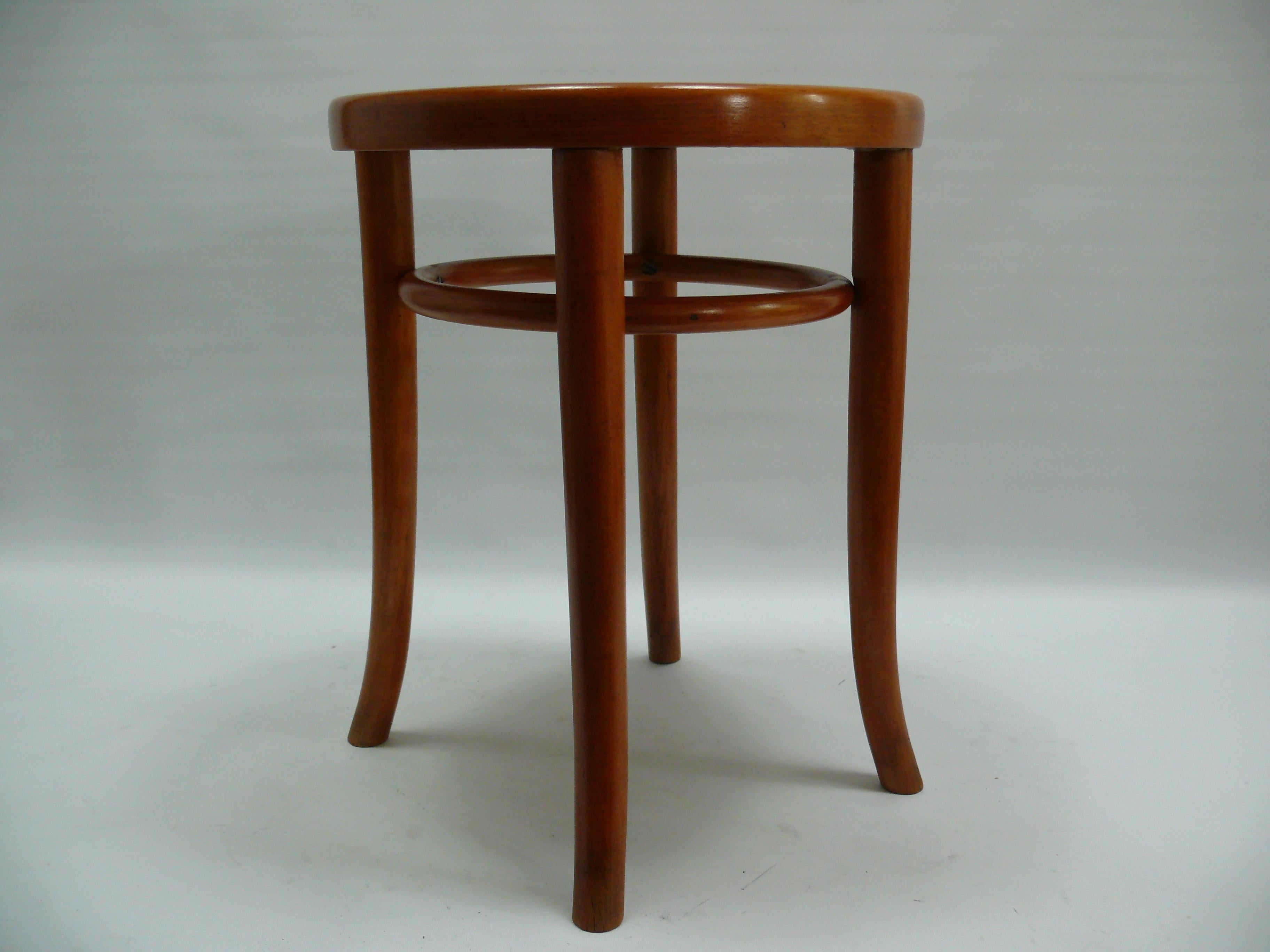 Woodwork Original THONET Bentwood Stool, Mid 20th Century For Sale