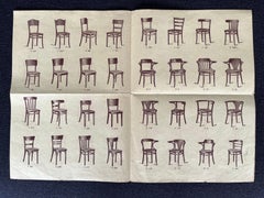 Original Thonet Furniture Leaflet / Poster, 1930s