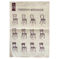 Vintage Original Thonet Furniture Leaflet / Poster, 1930s
