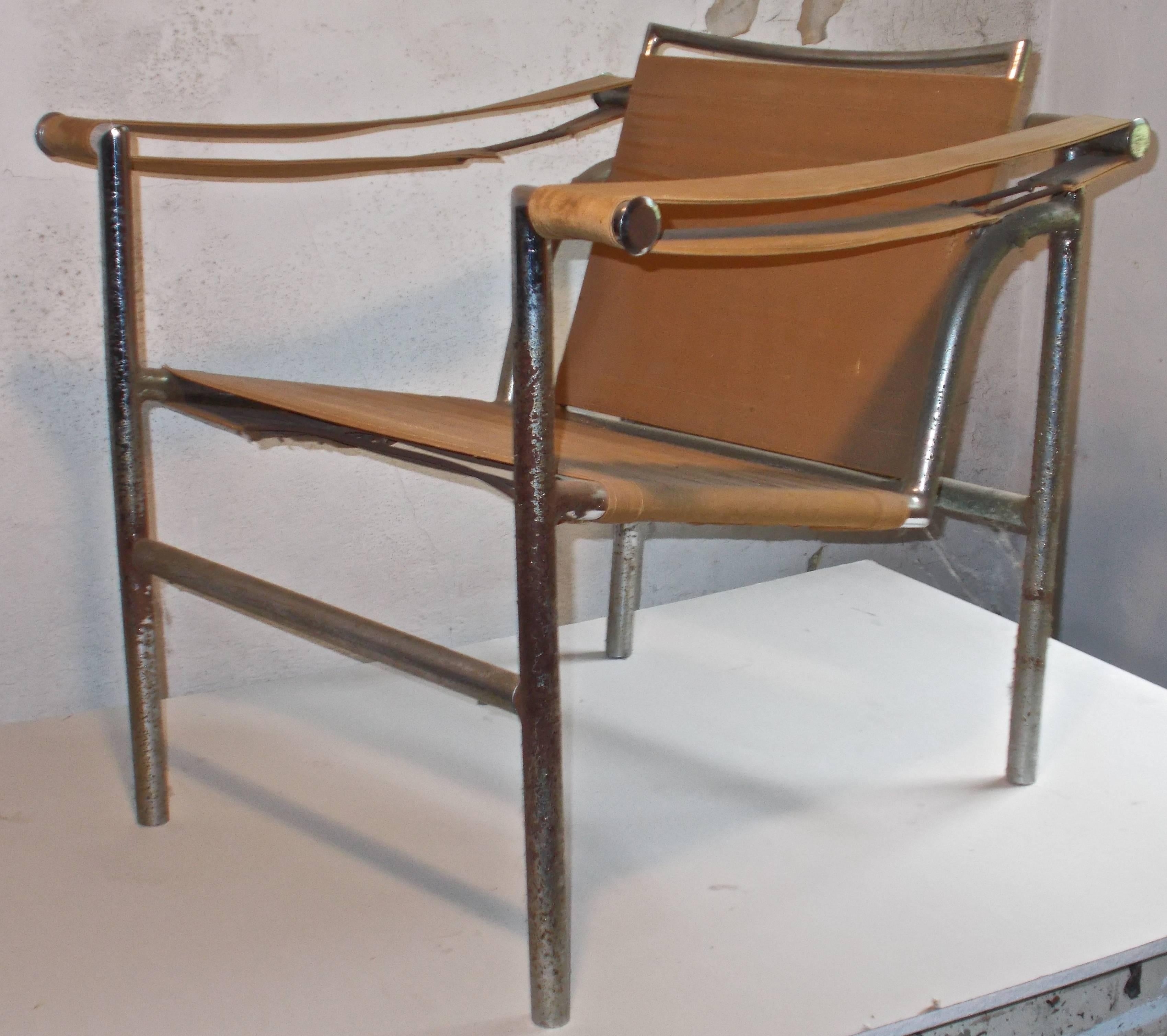 Hand-Crafted Original Thonet Le Corbusier LC1 'Basculant' Armchair For Sale