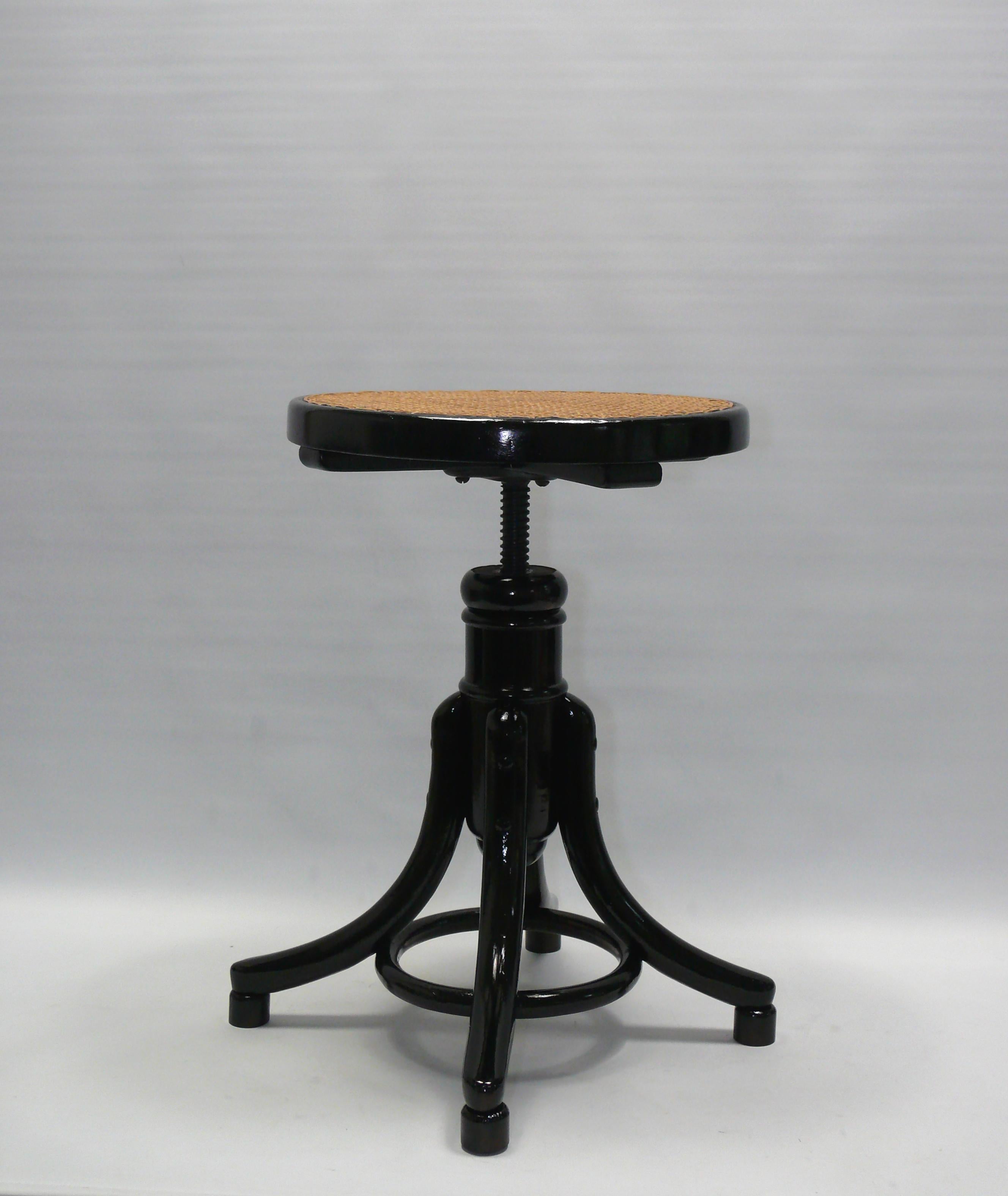Art Nouveau Original Thonet Piano Stool, Early 20th Century, Restaured