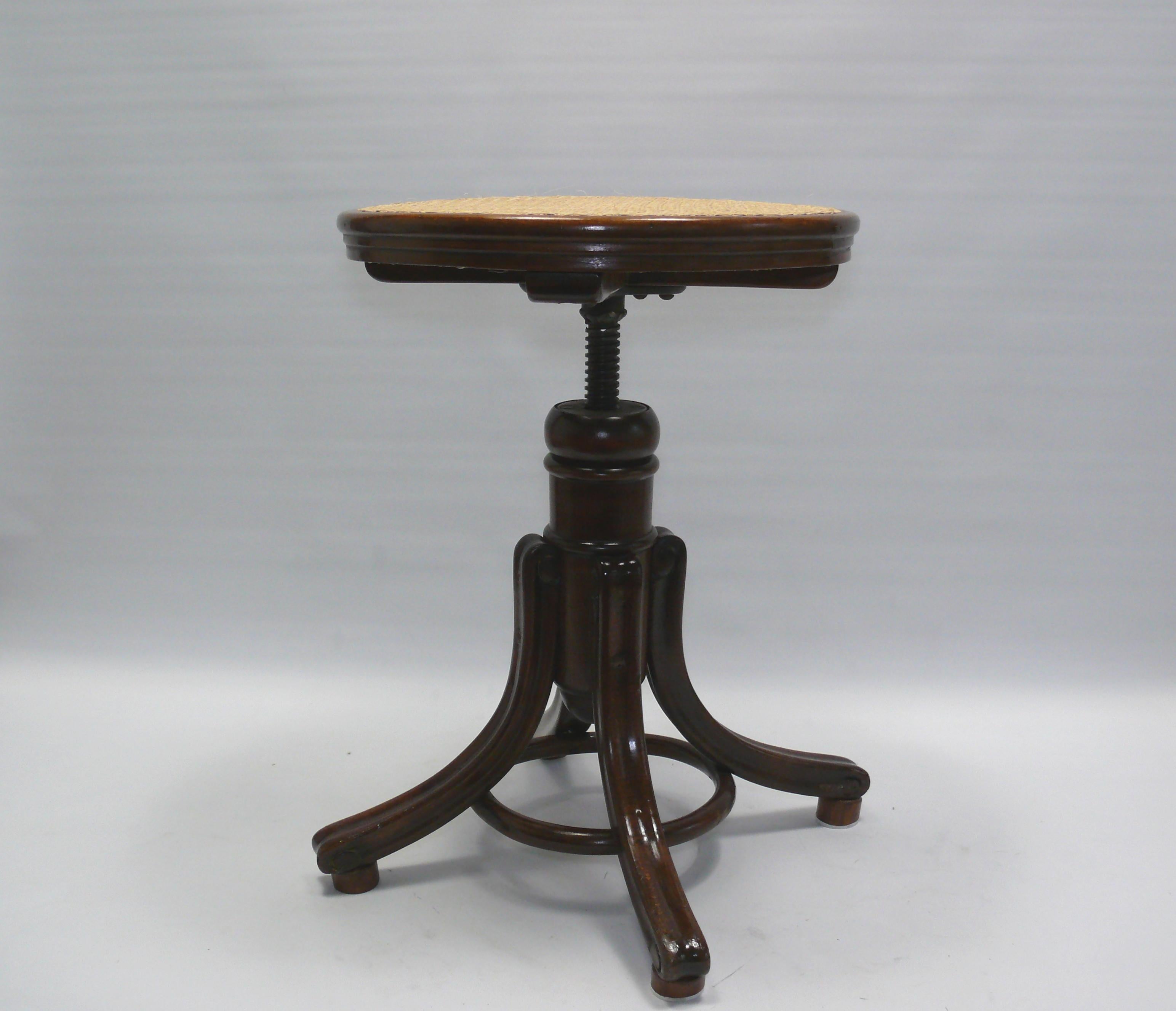Austrian Original Thonet Piano Stool, Late 19th Century