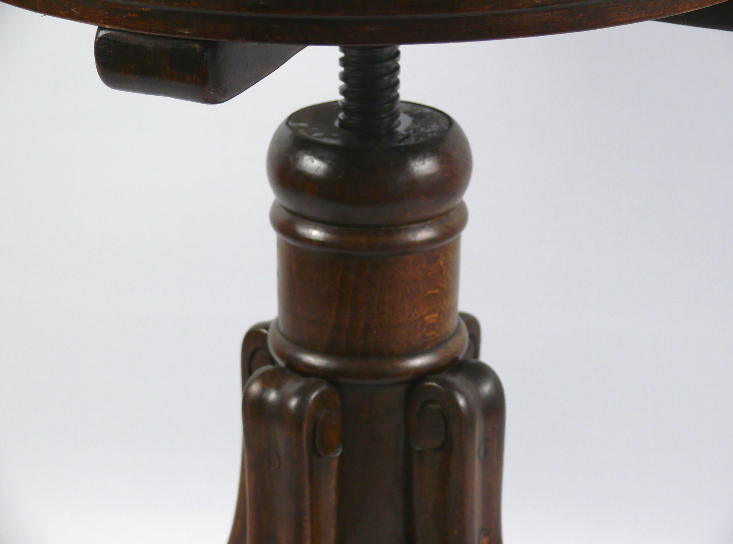 Woodwork Original Thonet Piano Stool, Late 19th Century