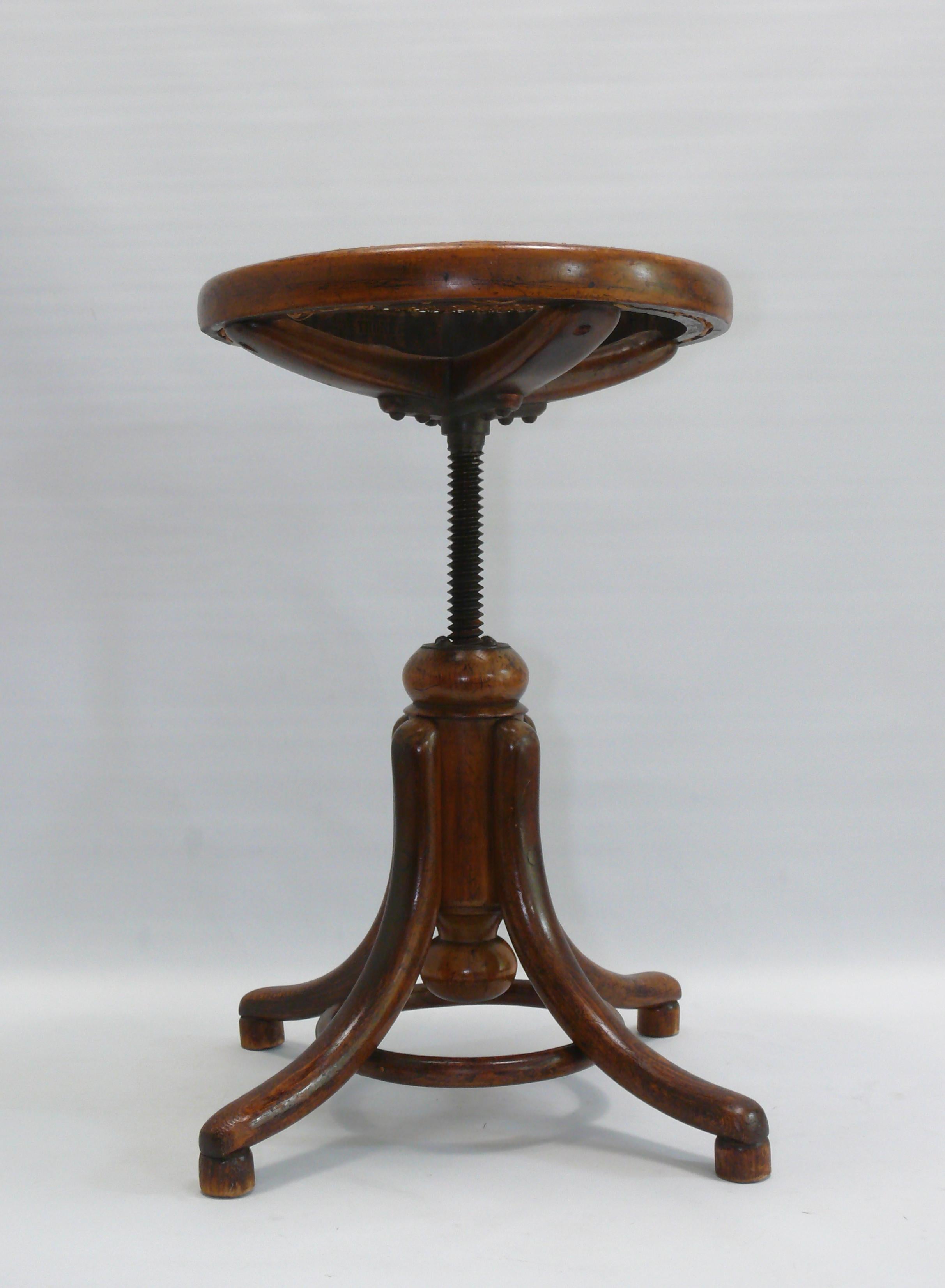 Austrian Original Thonet Piano Stool No. 1, Late 19th Century