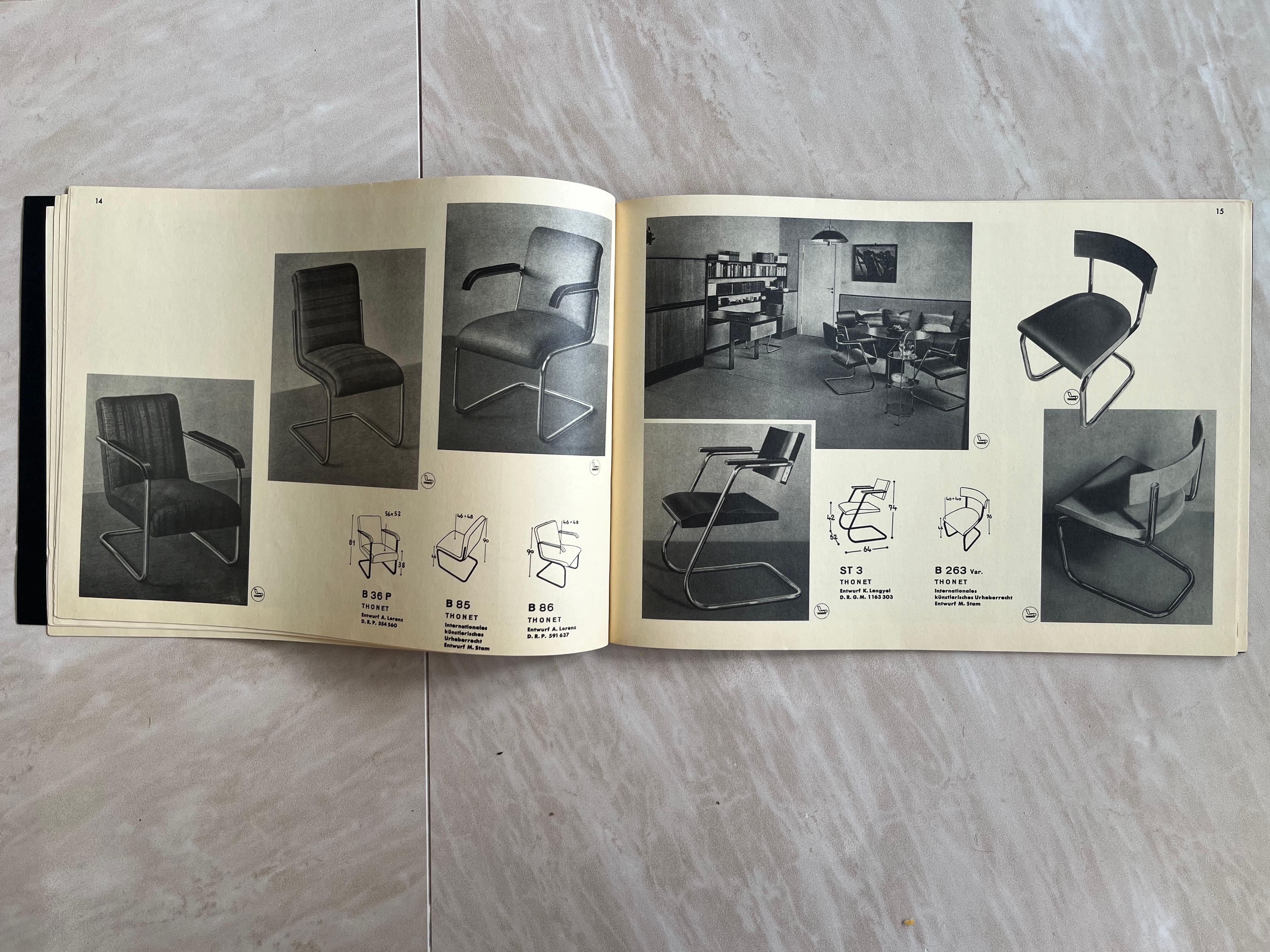 Paper Original Thonet Stahlrohrmobel Furniture Catalogue, 1980s For Sale
