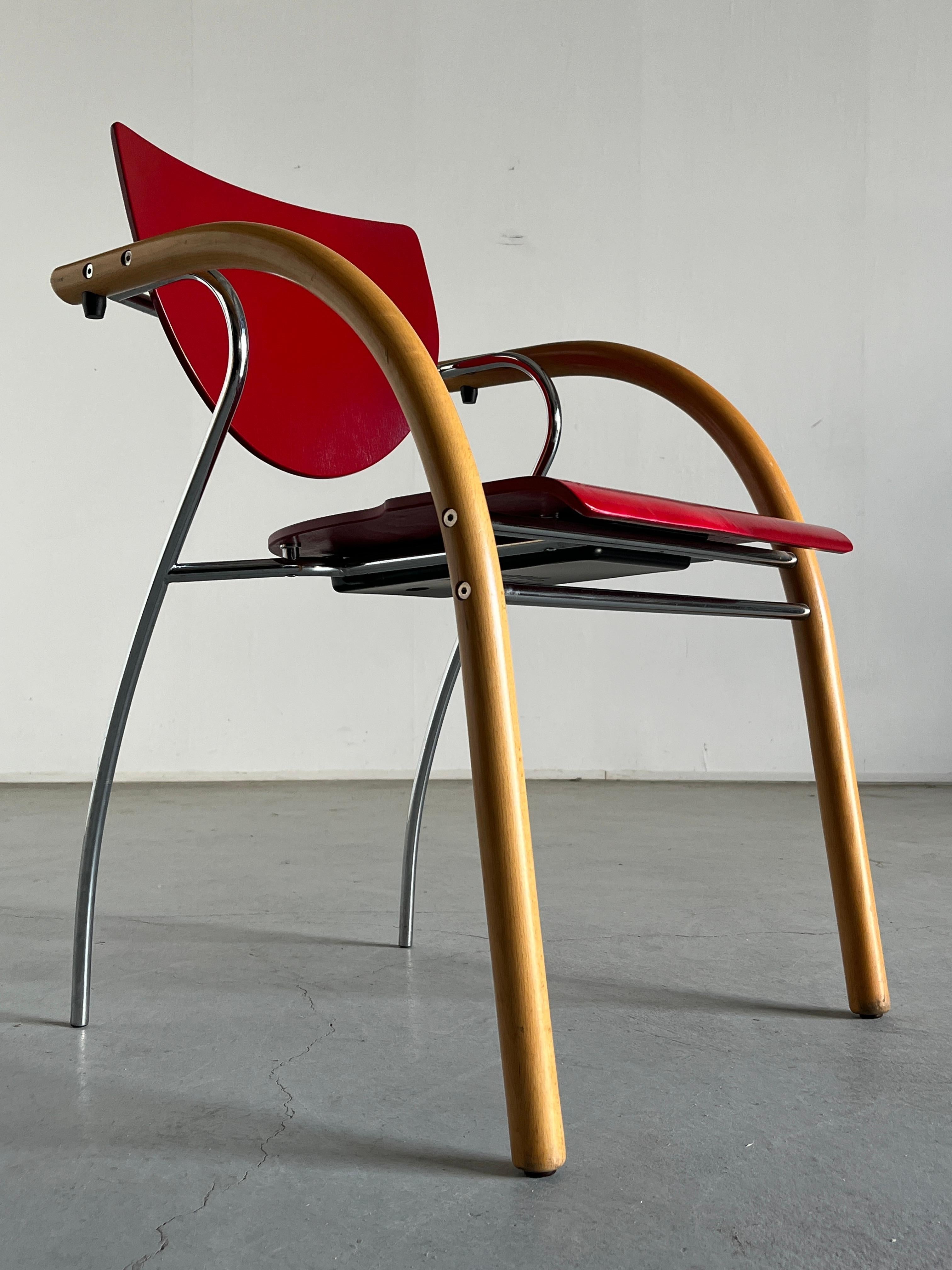 Austrian Original Thonet Vienna Stackable Dining Chair, Postmodern Memphis Era, 1990s