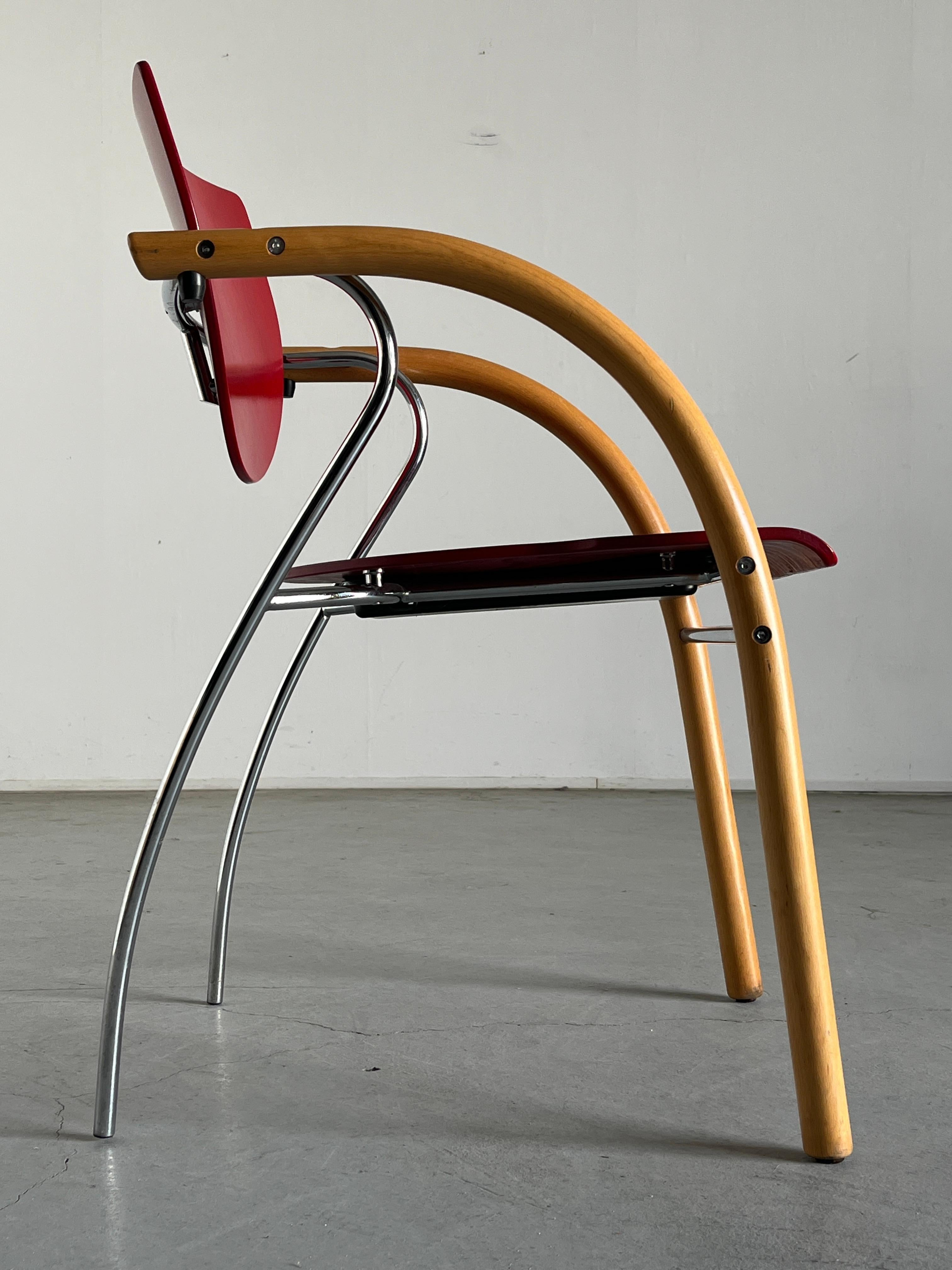 Original Thonet Vienna Stackable Dining Chair, Postmodern Memphis Era, 1990s In Good Condition In Zagreb, HR