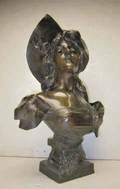 Original Tiffany Bronze Bust of a Woman Signed E. Villanis