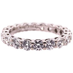 Original Tiffany & Co. Platinum 1.75 Carat D-E VVS Natural Diamond Eternity Band