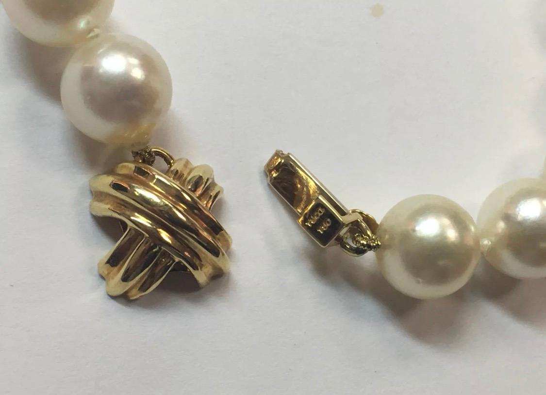 Original Tiffany and Co. South Sea Pearl Necklace Strand Gold Clasp at ...