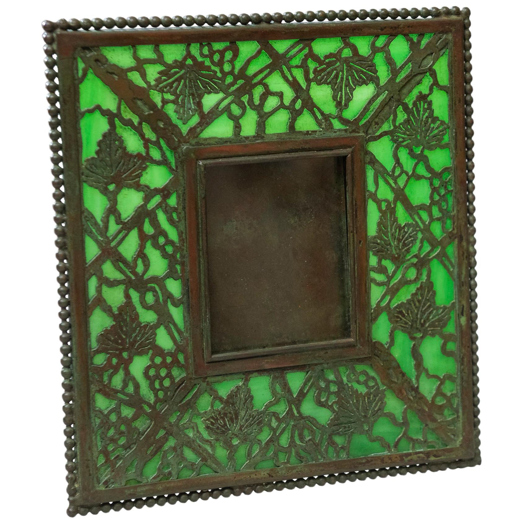 Original Tiffany Studios Grapevine Picture Frame, Signed, circa 1905