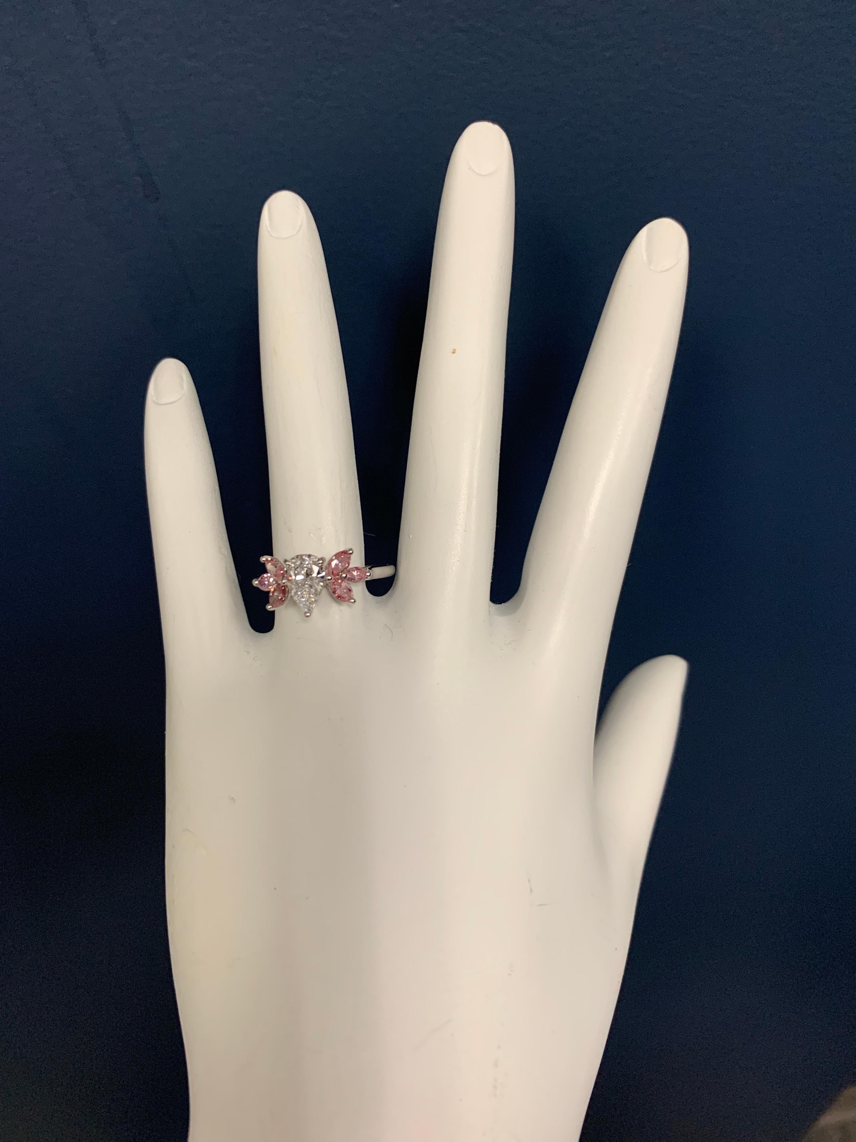 Original Tiffany&Co Pink & Colorless Diamond Ring appx 1.75ct GIA Circa 1980 3