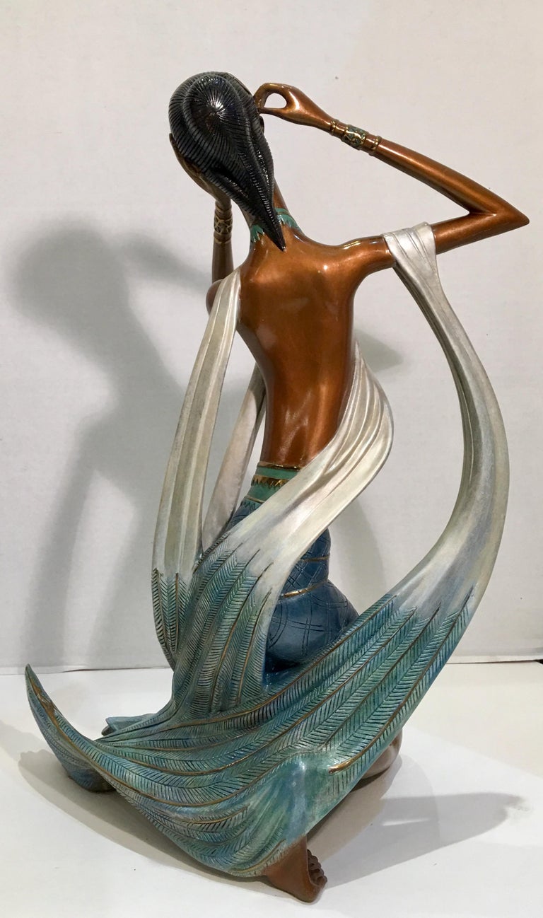 Original Ting Shao Kuang "Princess of Peacock" Polychrome Deco Style