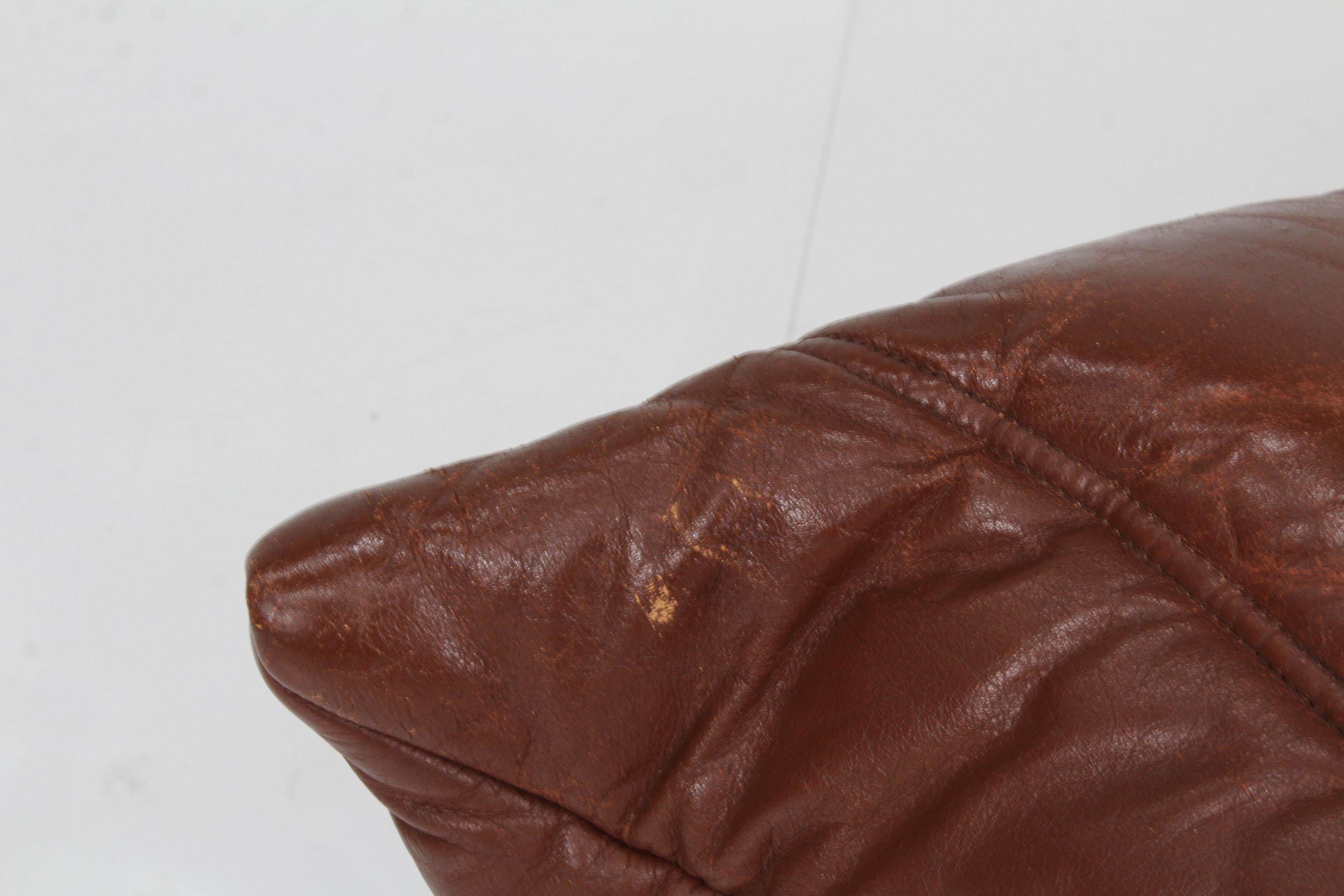 Original Togo Ligne Roset Cognac Leather Armchair 90s 6