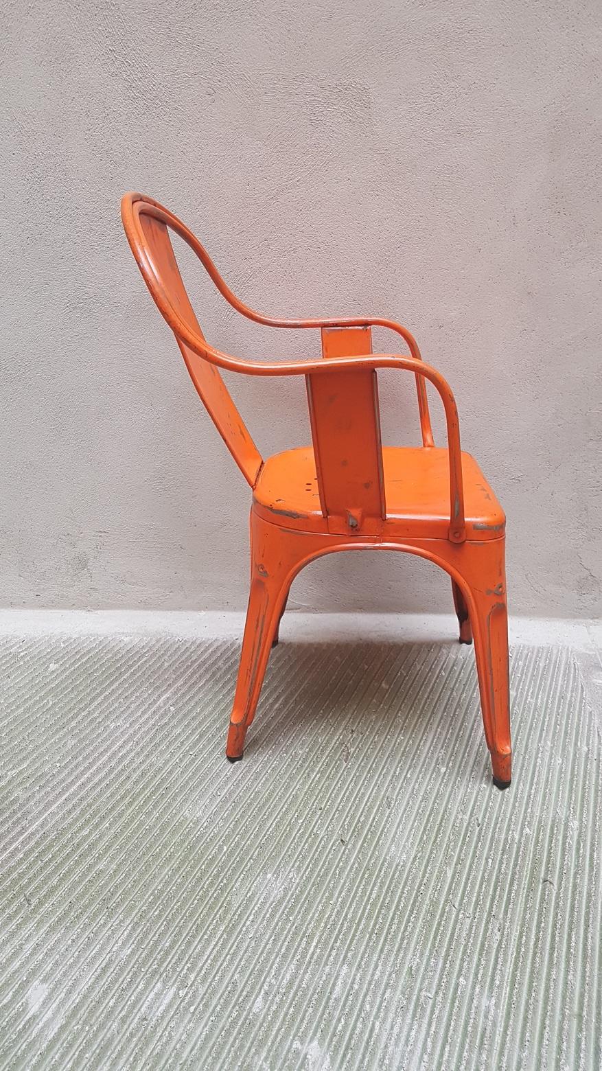Mid-20th Century French Bistrot Metal Tolix Model C Chairs, 1940-1950 In Good Condition For Sale In Milan, Italy