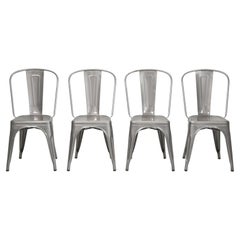 Original Tolix Glossy Grey Chairs french Made - Set of (4) Hundreds Available