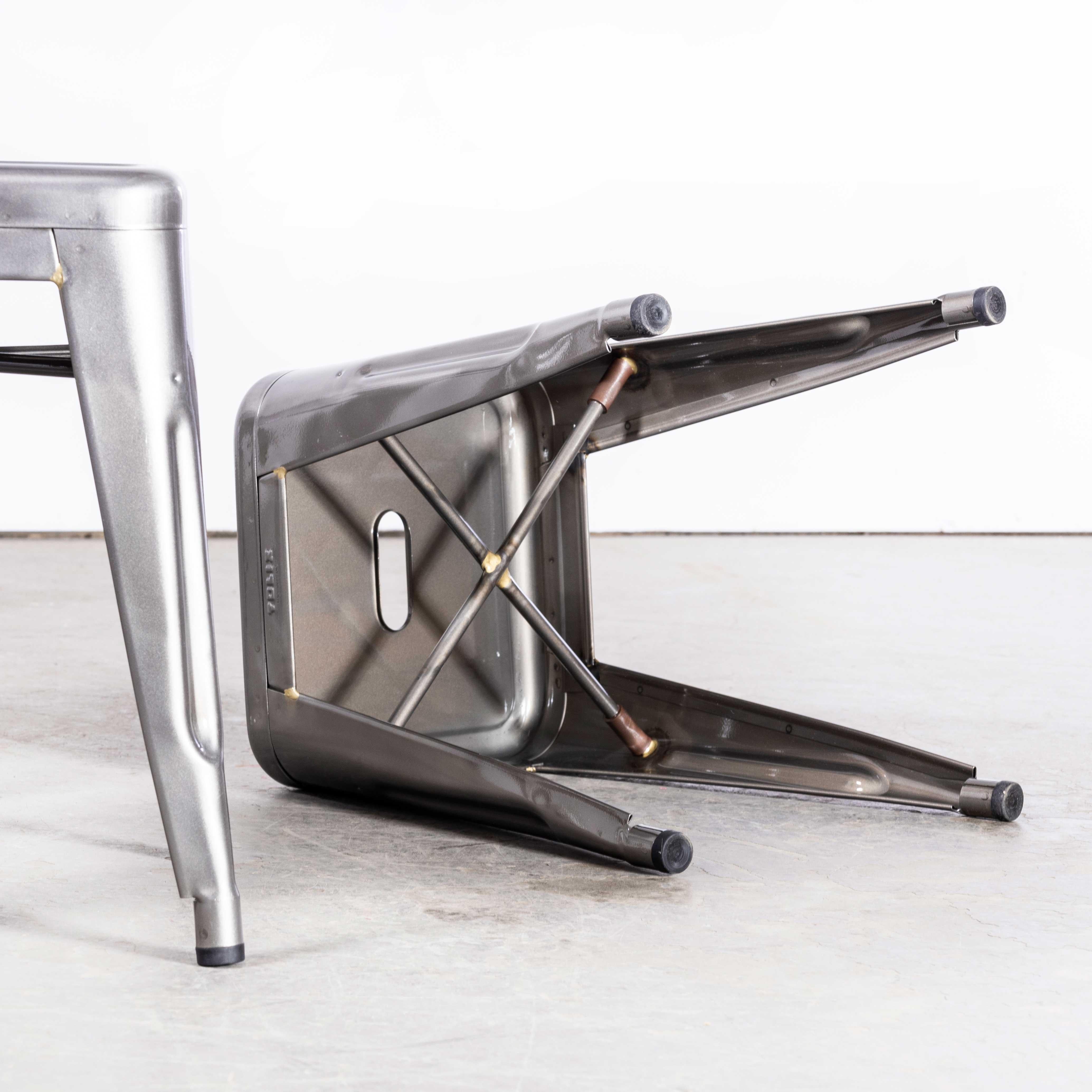 Original Tolix H Stool Galvanised - Set Of Three 1