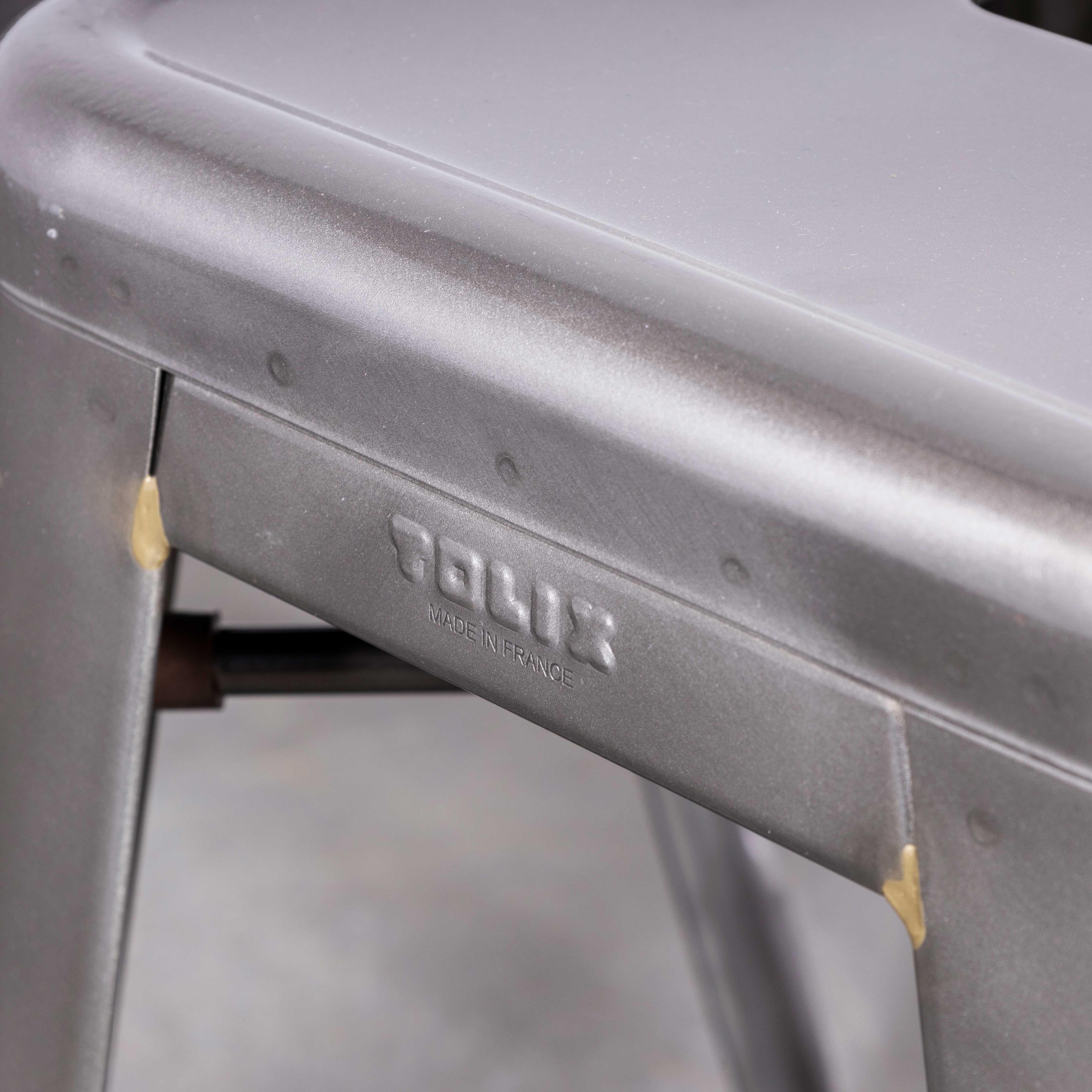Original Tolix H Stool Galvanised - Set Of Three 2