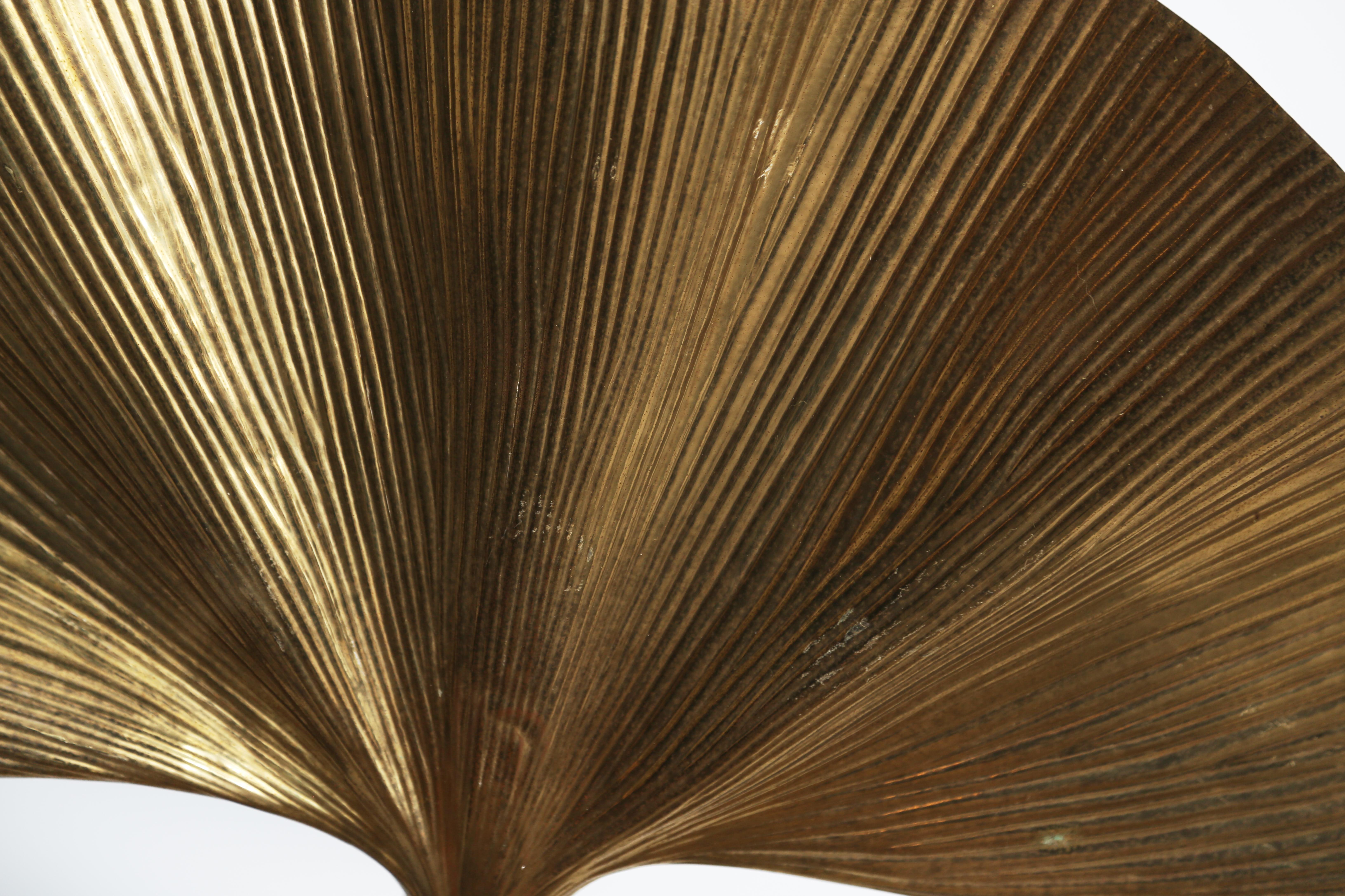 Laiton Lampadaire original en laiton Ginkgo de Tommaso Barbi, Italie, années 1970 en vente