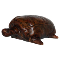 Original 'Tortoise' Leather Footstool by Dimitri Omersa Circa 1960