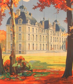 Champseix, Original Art Deco Travel Poster, Cheverny Castle, Loire Valley, 1939