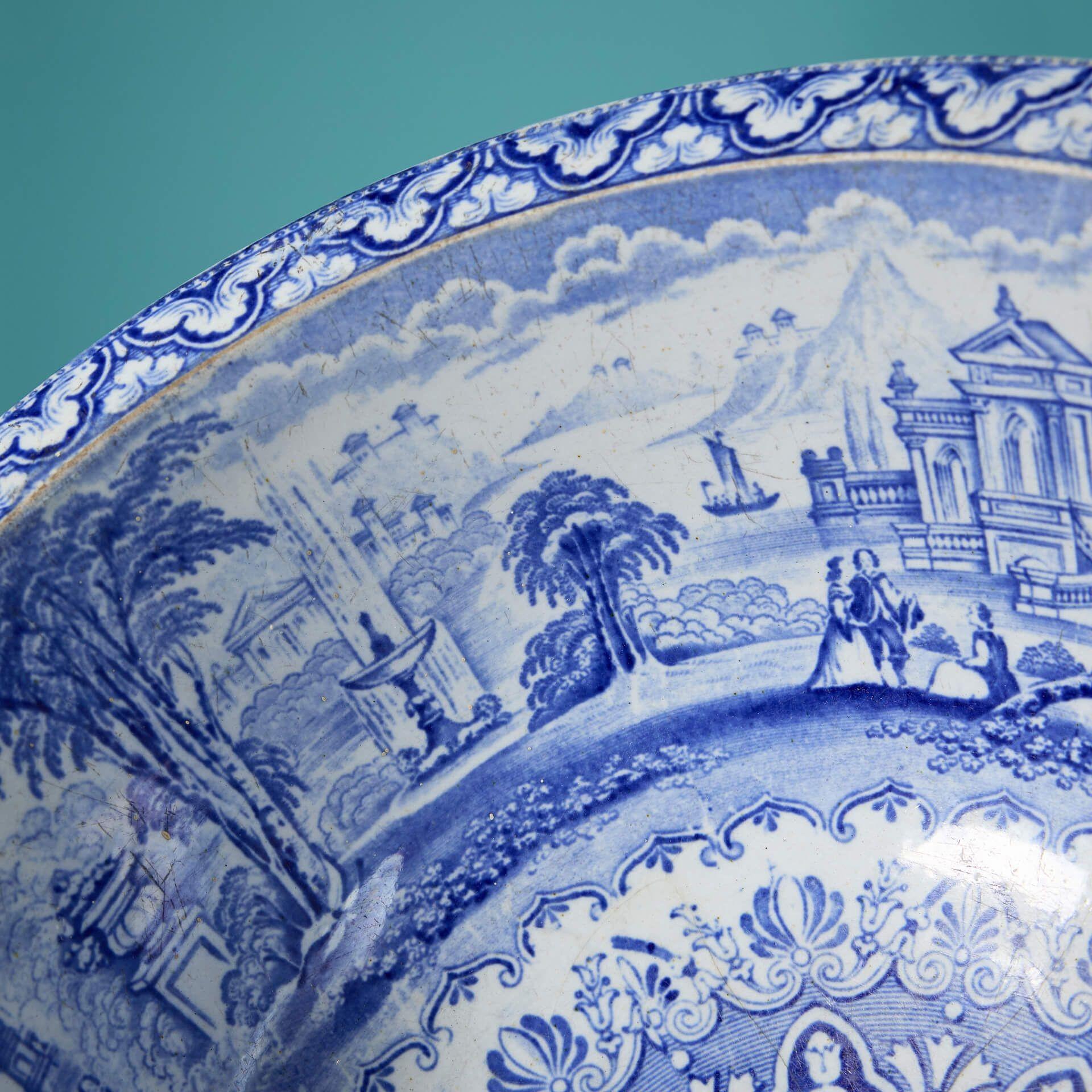 Transferencia original impresa Lavabo de cuenco antiguo en Bastante bueno estado para la venta en Wormelow, Herefordshire