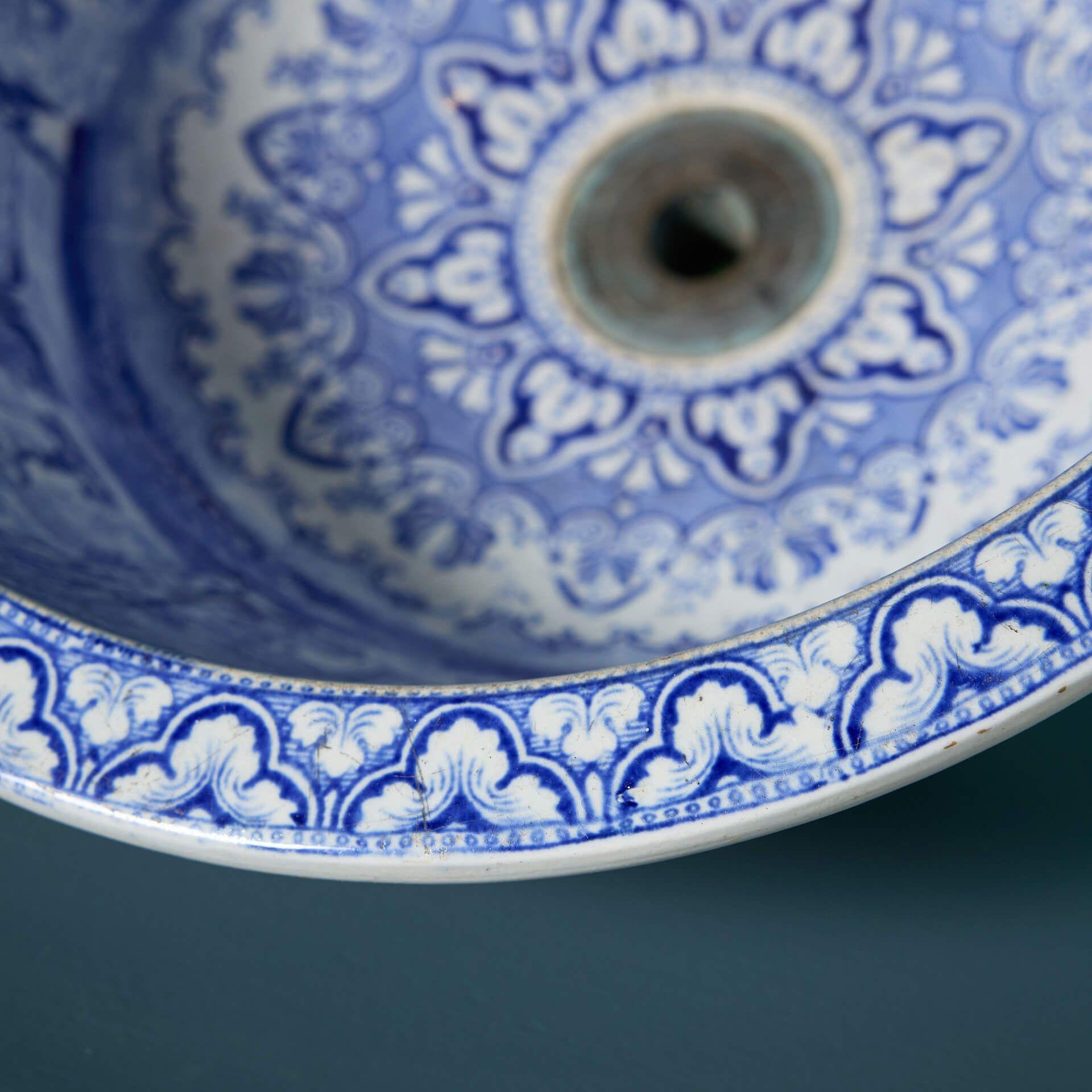 Transferencia original impresa Lavabo de cuenco antiguo siglo XIX en venta