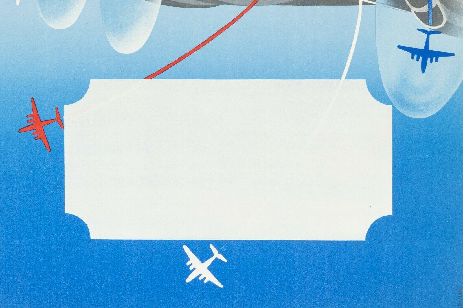 20th Century Original Travel Poster-Renluc-Dragon-Tailed Pegasus-Shrimp-Aviation, 1951 For Sale