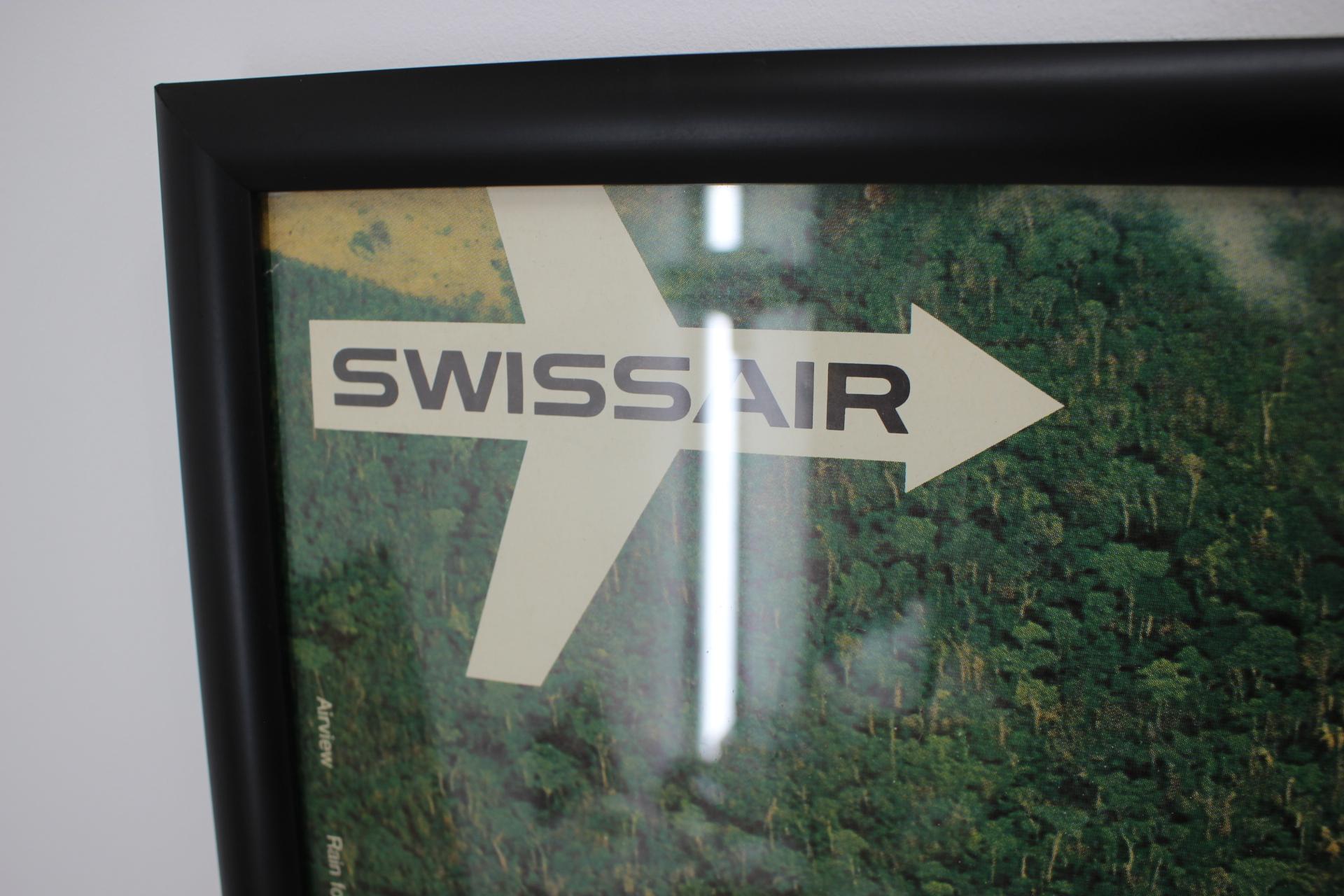 Svizzero Poster di viaggio originale, Swissair Brazil, Georg Gerster & Emil Schulth, 1971 in vendita