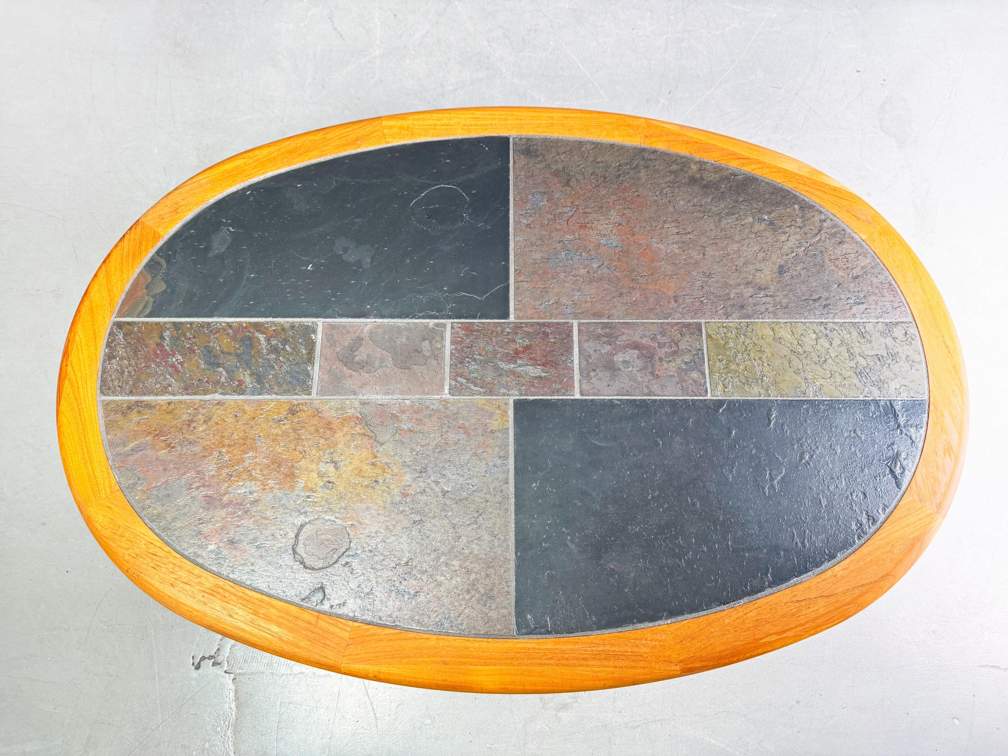 Original mesa de centro Tue Poulsen Mid Century Cerámica de teca Haslev en Bastante bueno estado para la venta en Berlin, DE
