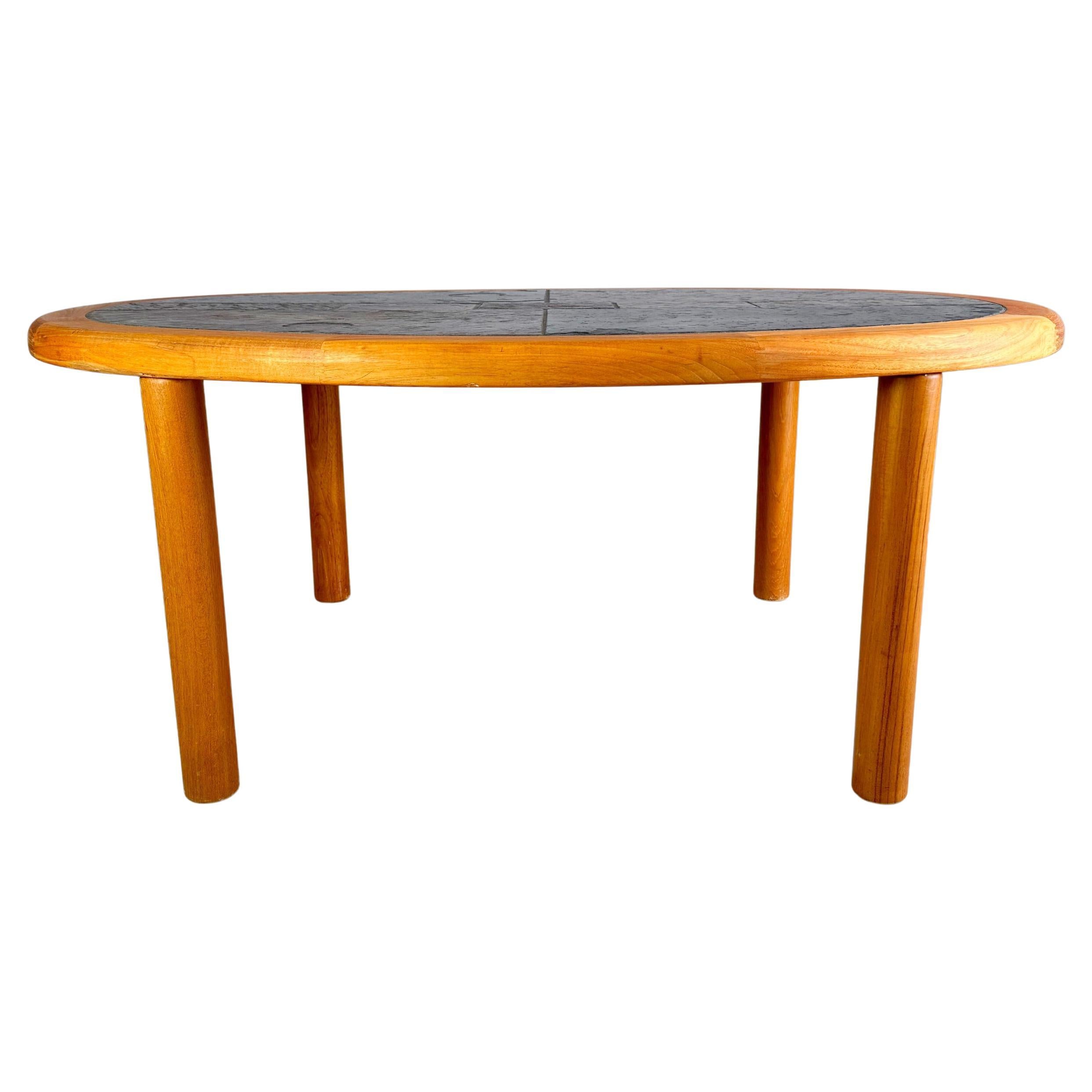 Original Tue Poulsen Mid Century coffee table Haslev teak ceramic